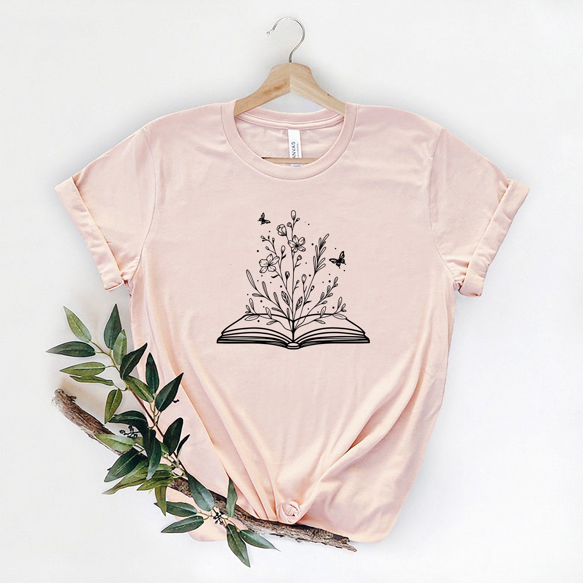 Book Wild Flowers Plant Lover Reading Lady Gardener Shirt image 1