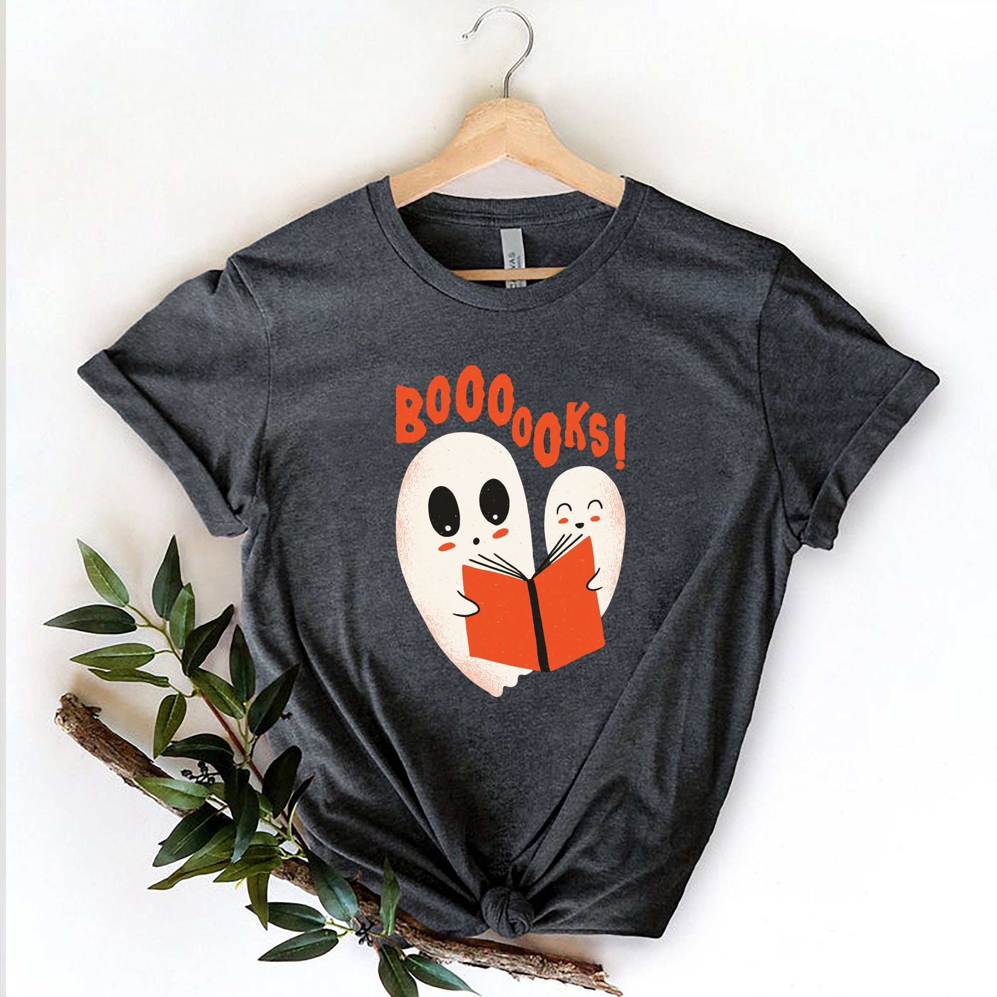 Ghost Books Holiday Halloween Teacher Librarian Boo Shirt image 6