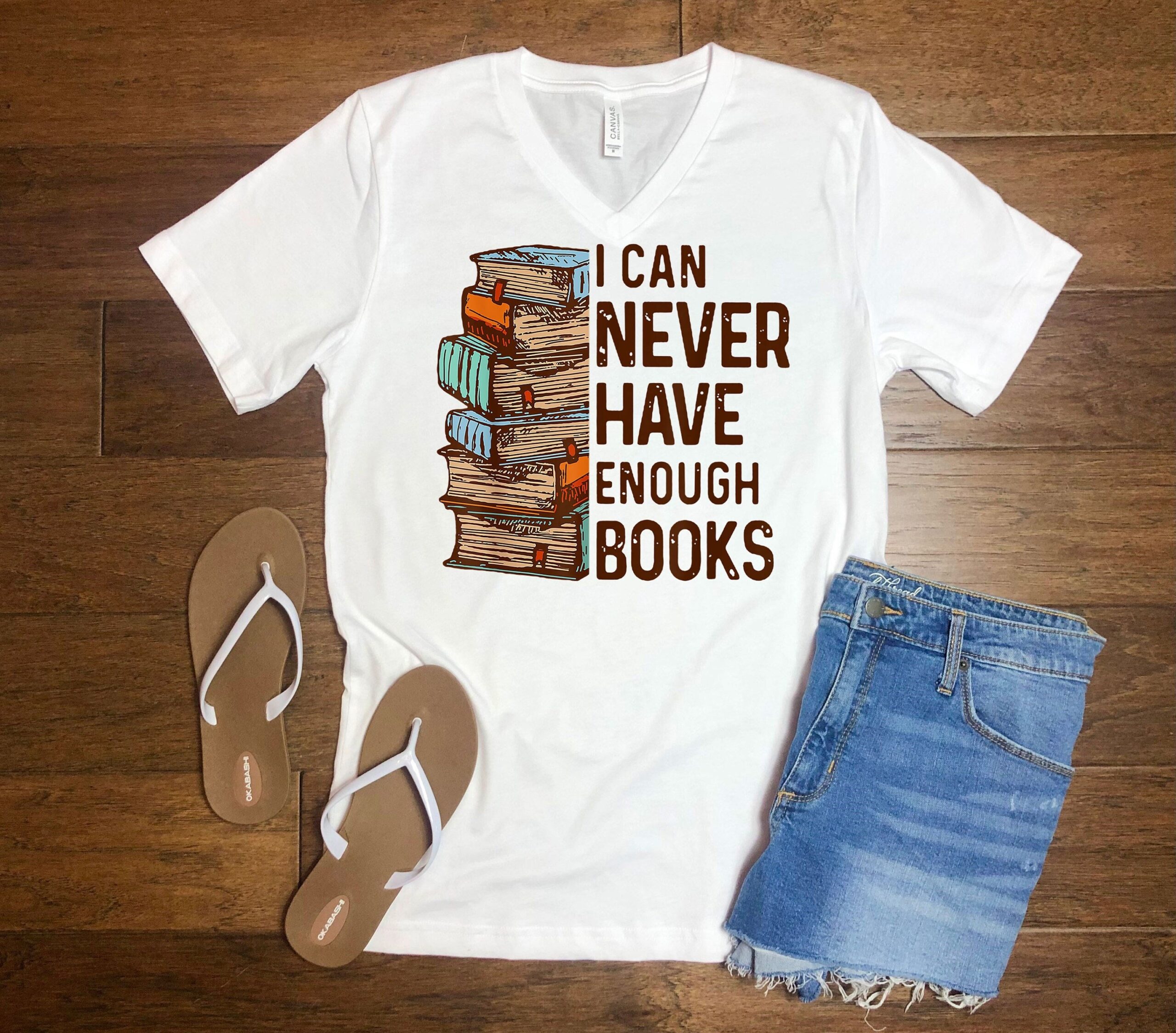 I Can Never Have Enough Books Lover Bookworm Birthday Funny Read Shirt image 1