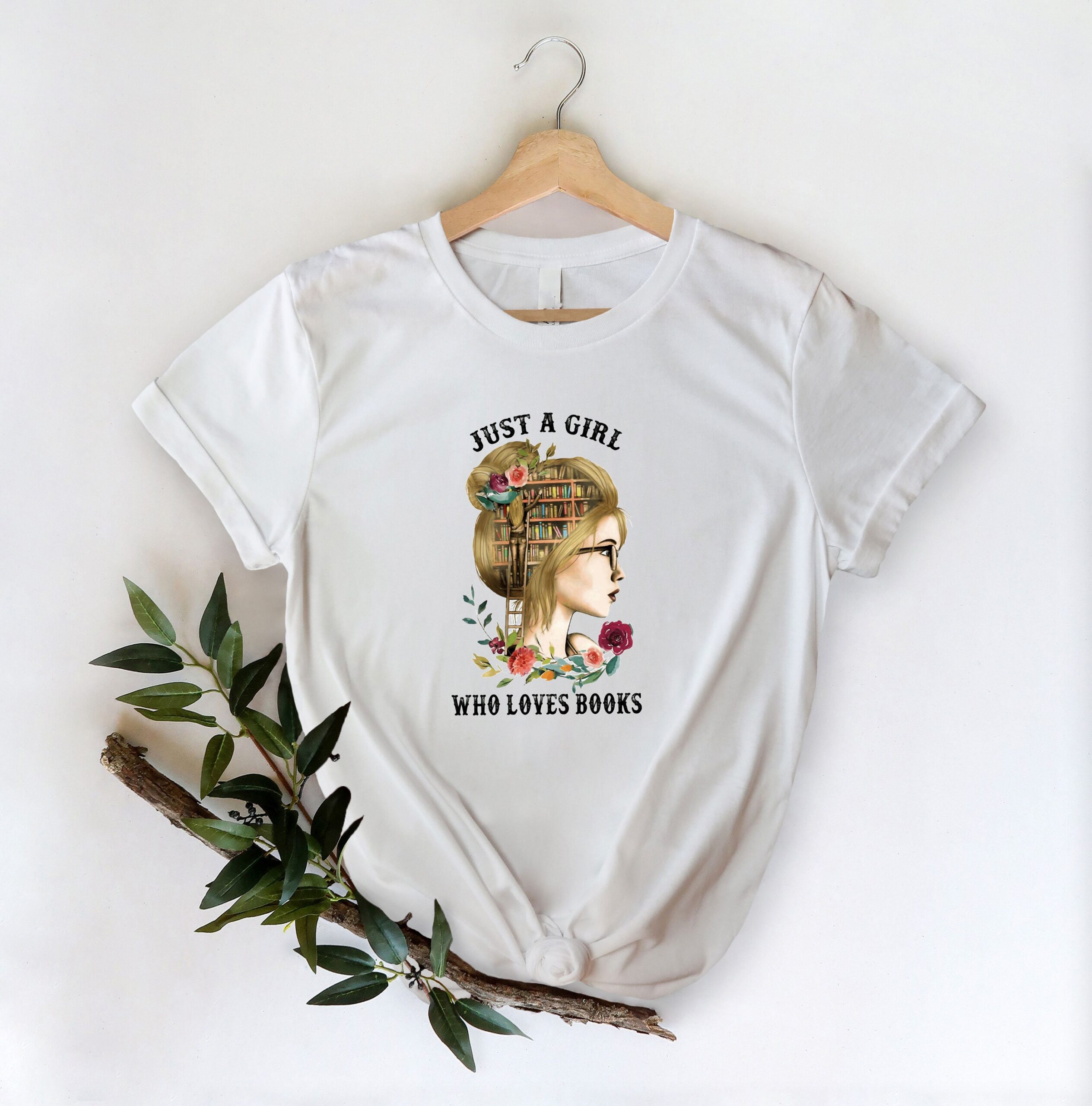 Just A Girl Who Loves Books Librarian Reader Nerd Shirt image 1