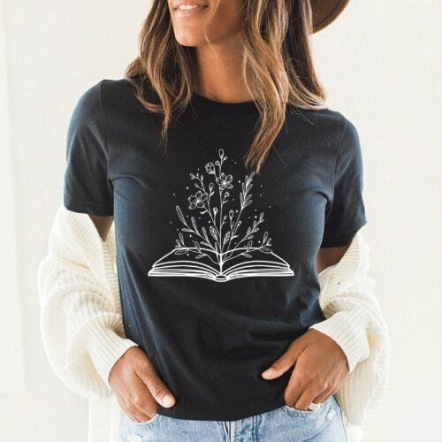 Floral Book Lover Wildflowers Nerd Bookworm Shirt image 0