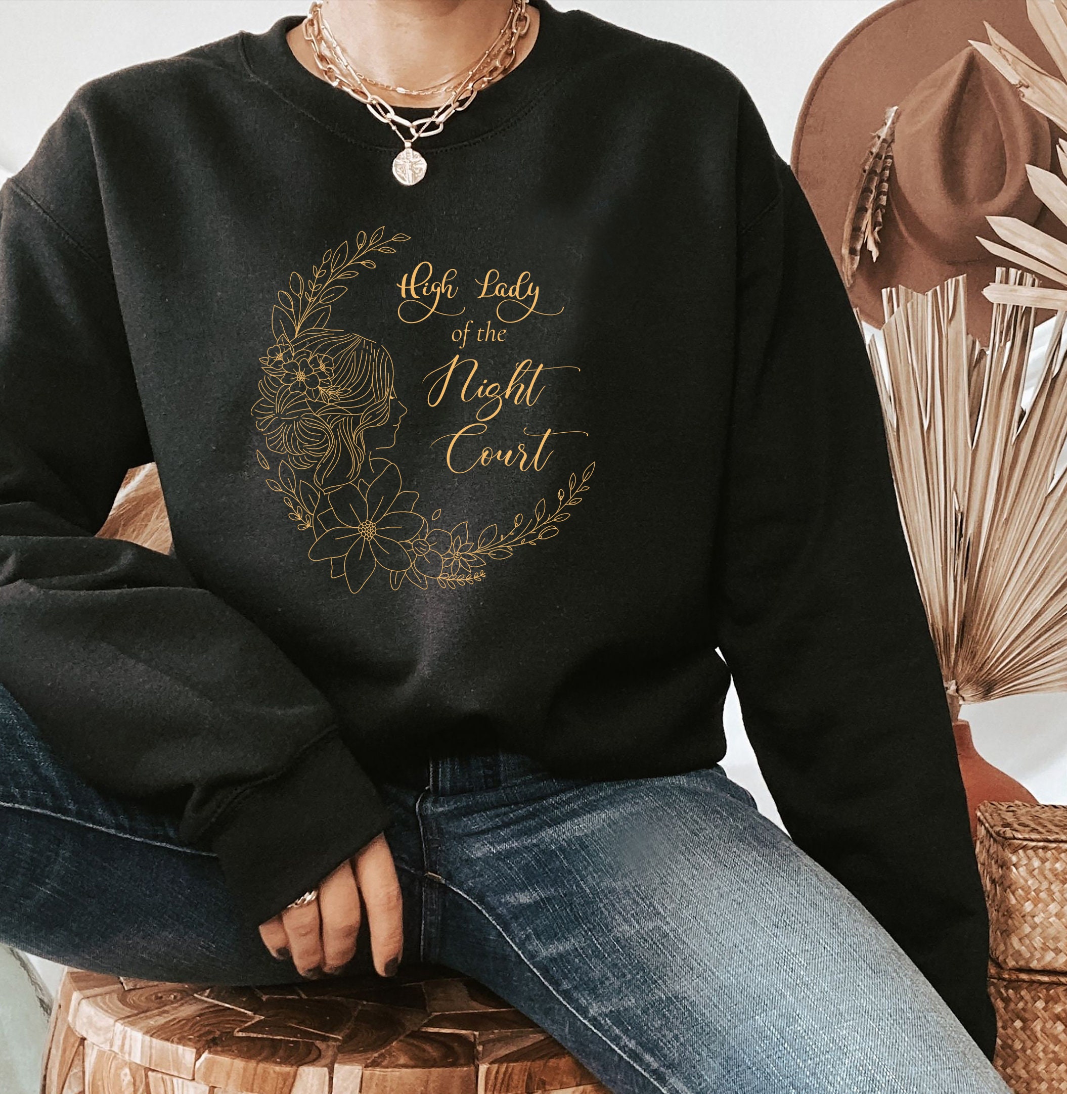 SJM High Lady of the Night Court ACOTAR Bookish Sweatshirt image 4