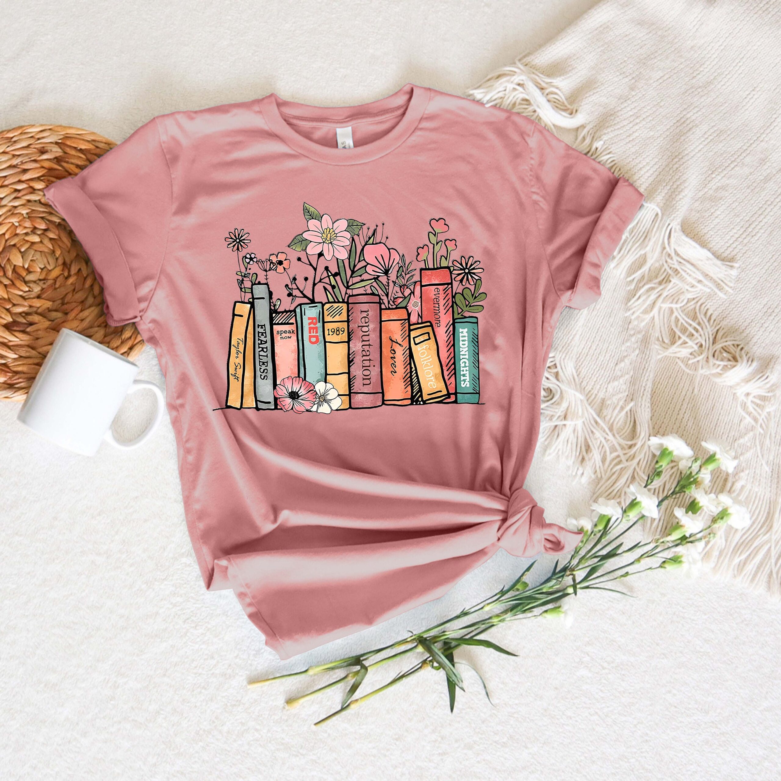 Book Lover Flower Reading Floral Bookworms Teacher Librarian Shirt image 3