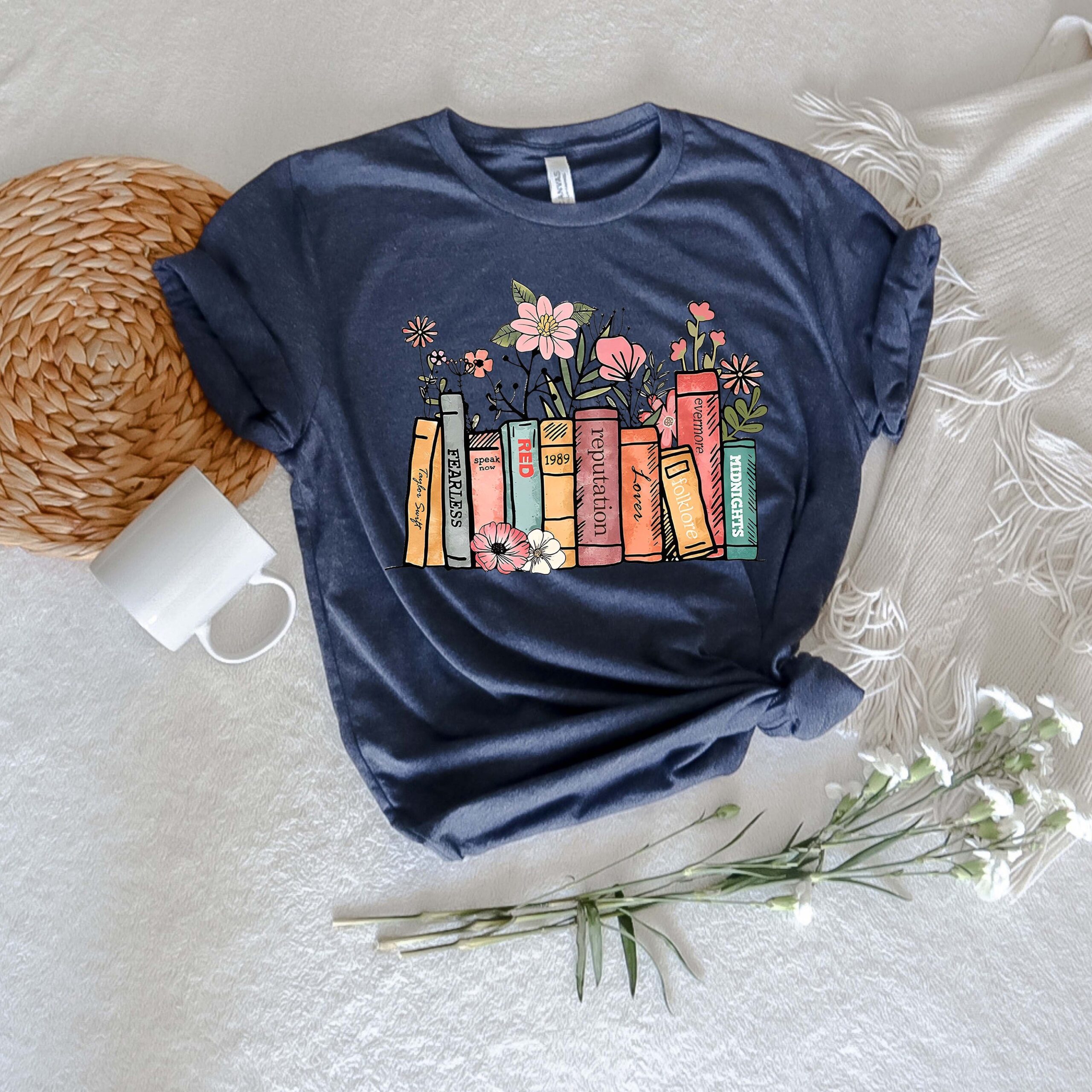 Book Lover Flower Reading Floral Bookworms Teacher Librarian Shirt image 1