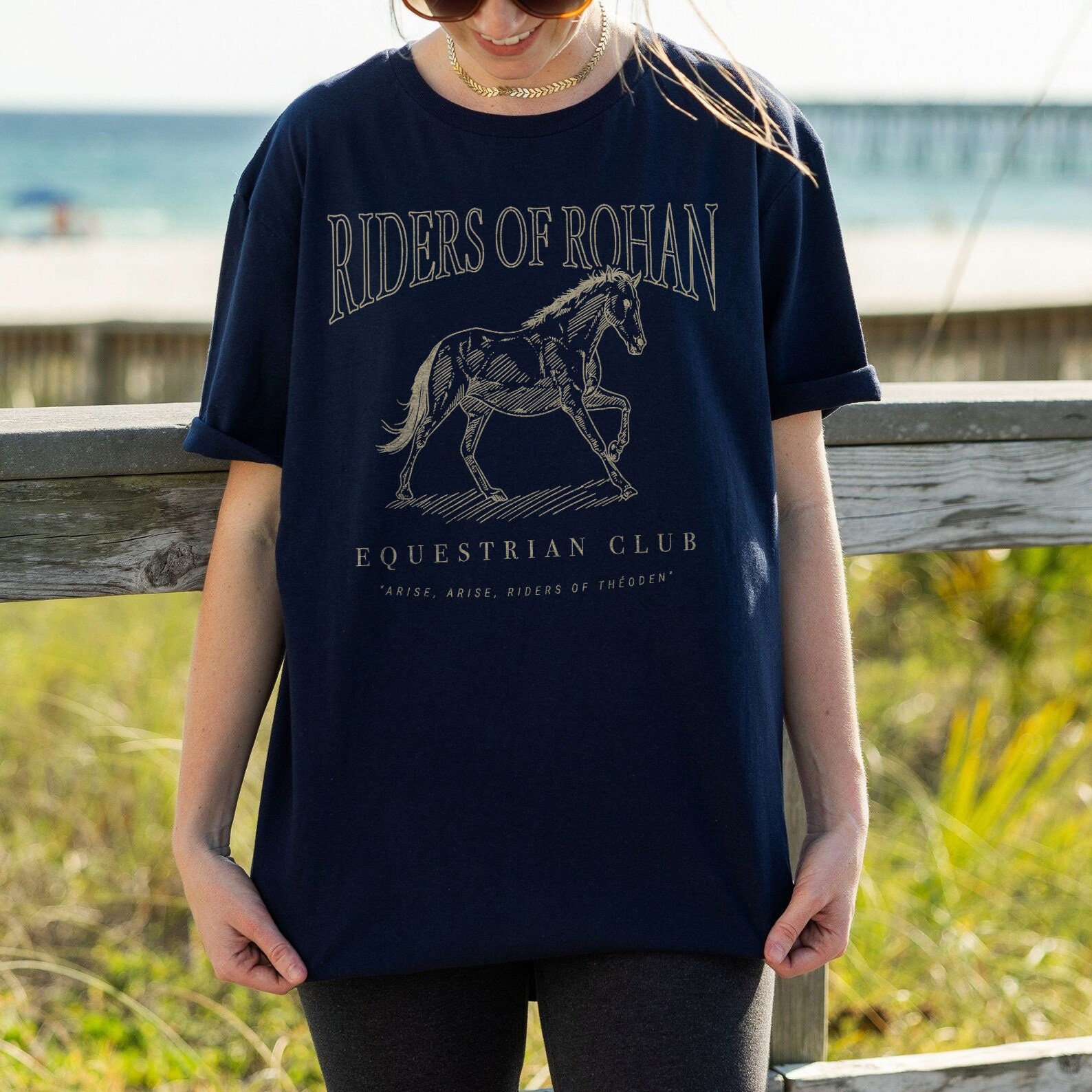 Riders Of Rohan Equestrian Club LOTR Fantasy The Fellowship Bookish Hobbit Shirt image 5