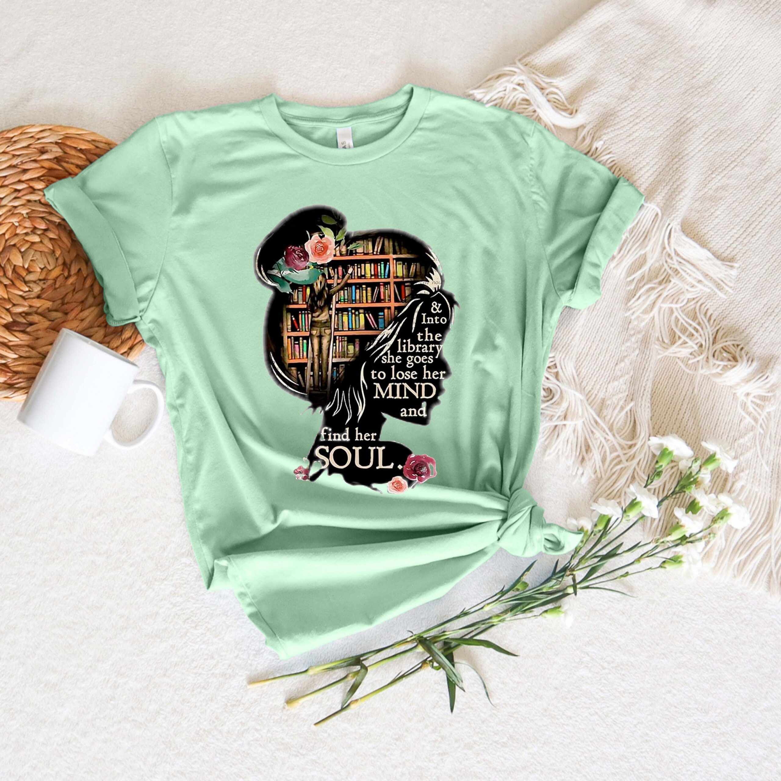 And Into The Library She Goes To Lose Her Mind Read Banned Books Teacher Librarian Shirt image 1