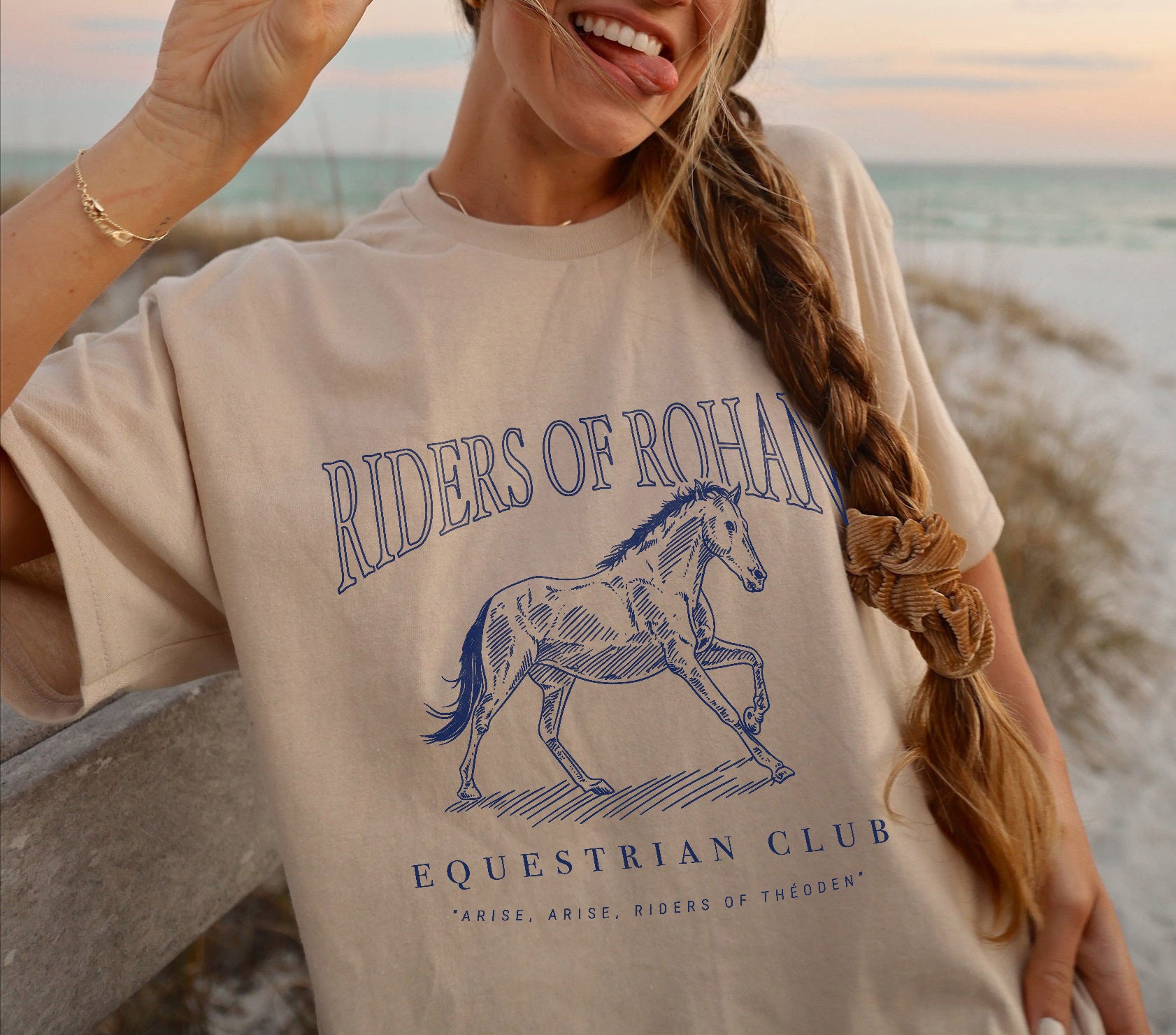 Riders Of Rohan Equestrian Club LOTR Fantasy The Fellowship Bookish Hobbit Shirt image 1