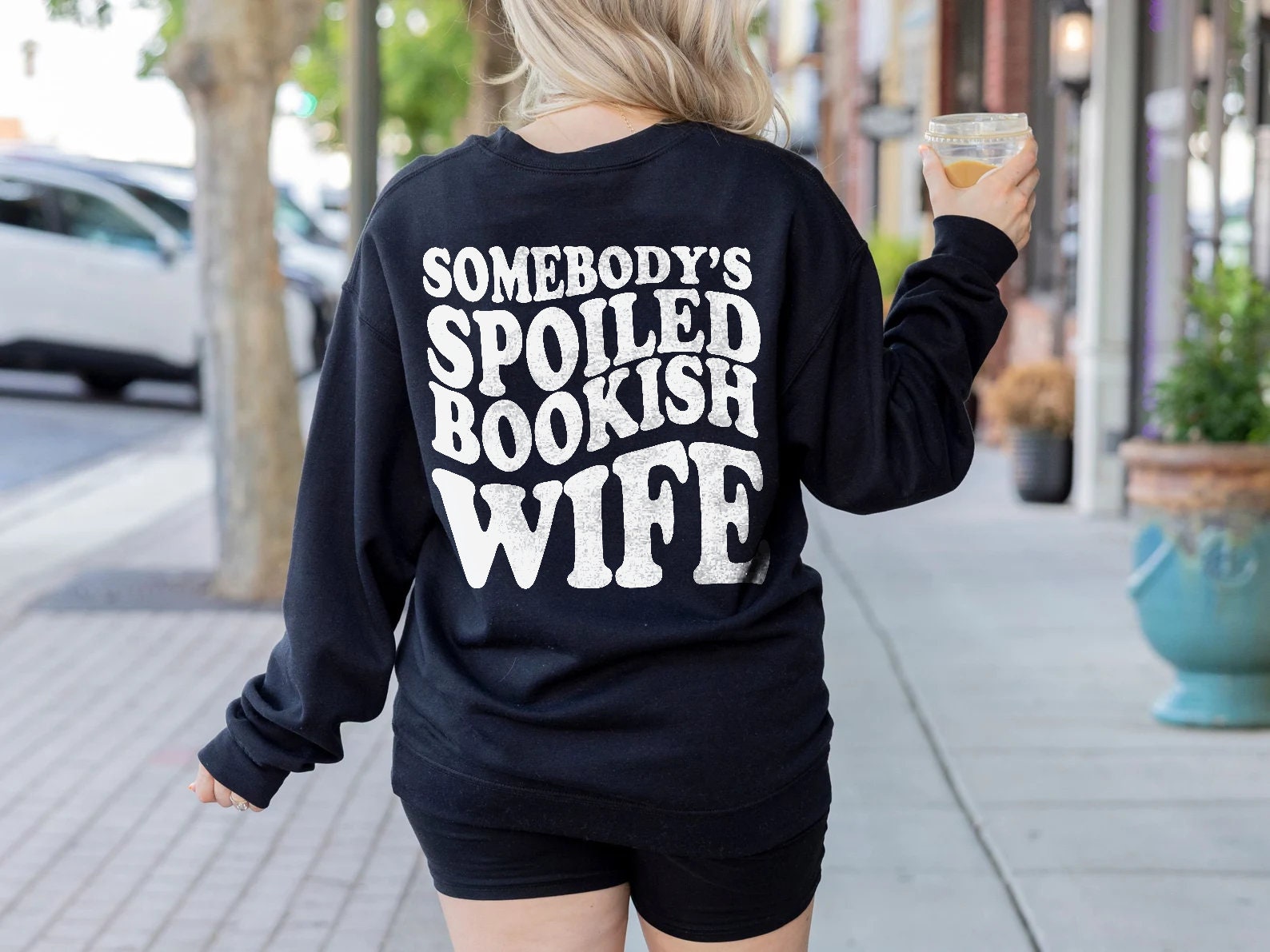 Somebody's Spoiled Bookish Wife Dark Romantasy Reader ACOTAR Fan Sweatshirt image 3