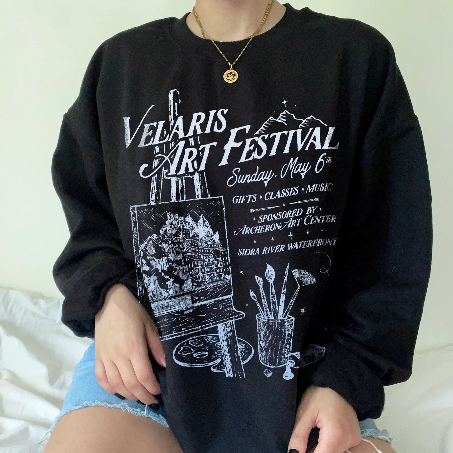 Velaris Art Festival ACOTAR Night Court Bookish TOG Crescent City Shirt image 2