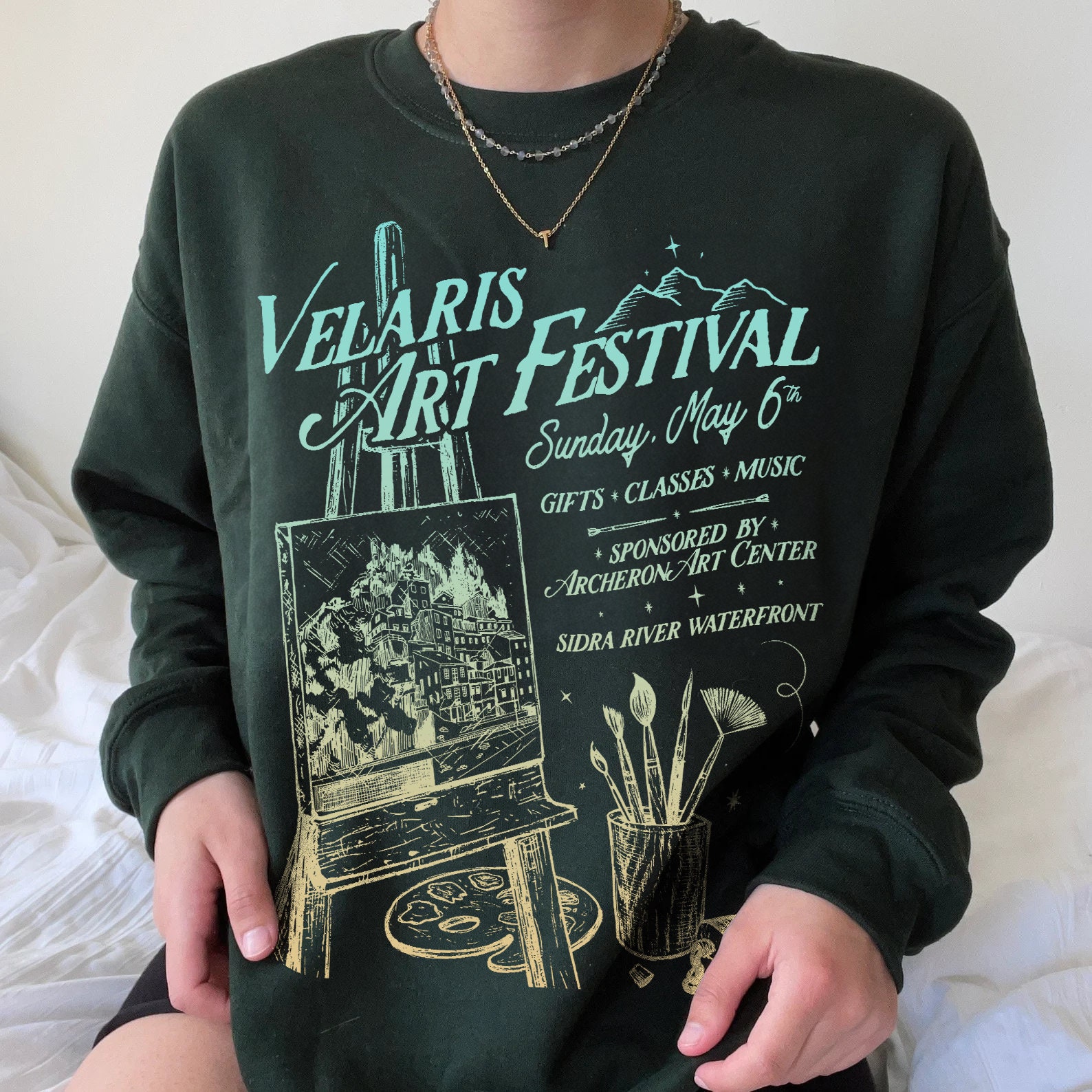 Velaris Art Festival ACOTAR Night Court Bookish TOG Crescent City Shirt image 1