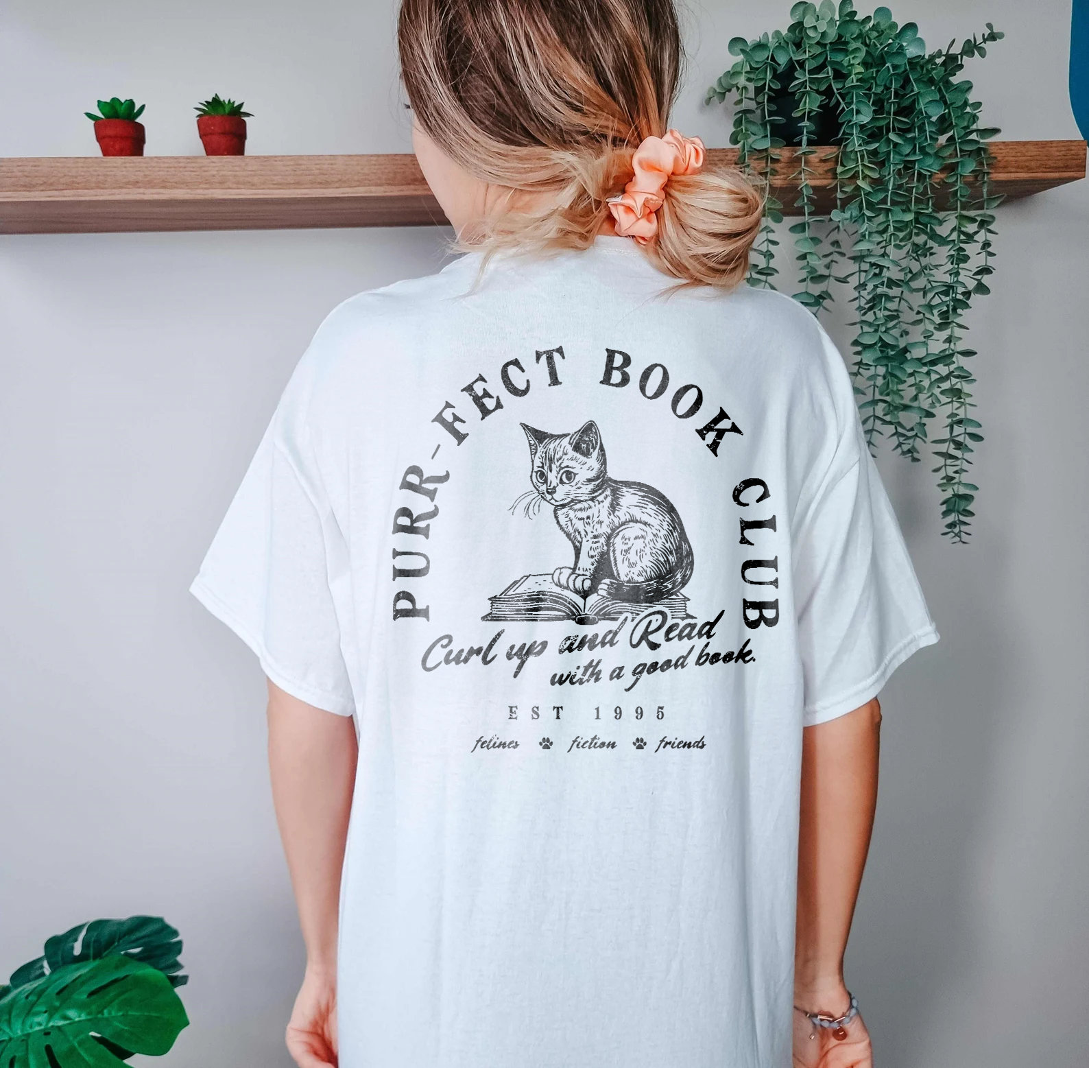 Purr-Fect Book Club Cat Lovers Reading Shirt image 4