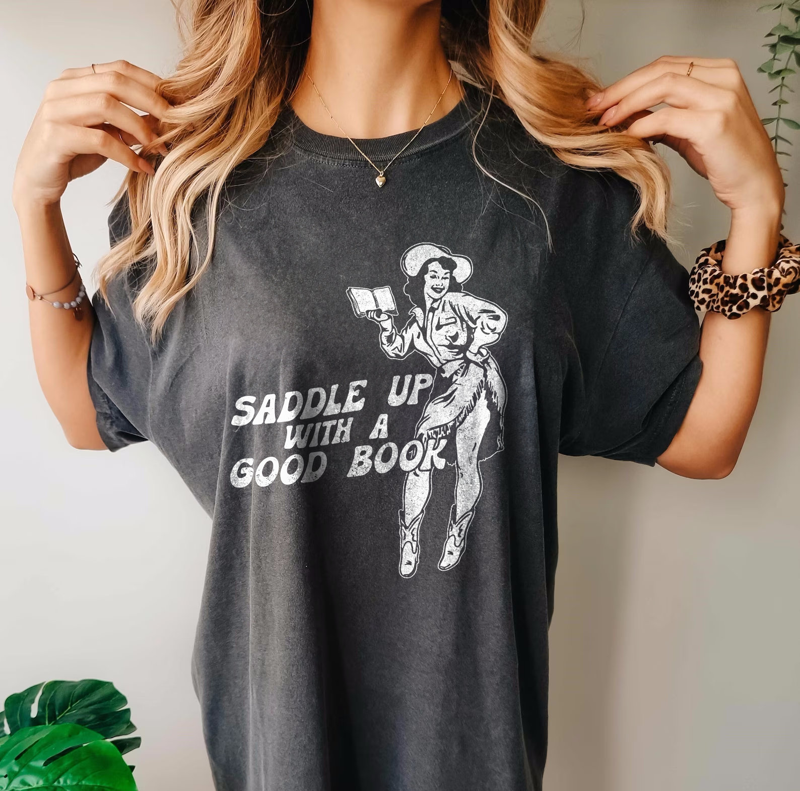 Retro Bookish Cowgirl Western Country Reader BookTok Shirt image 3