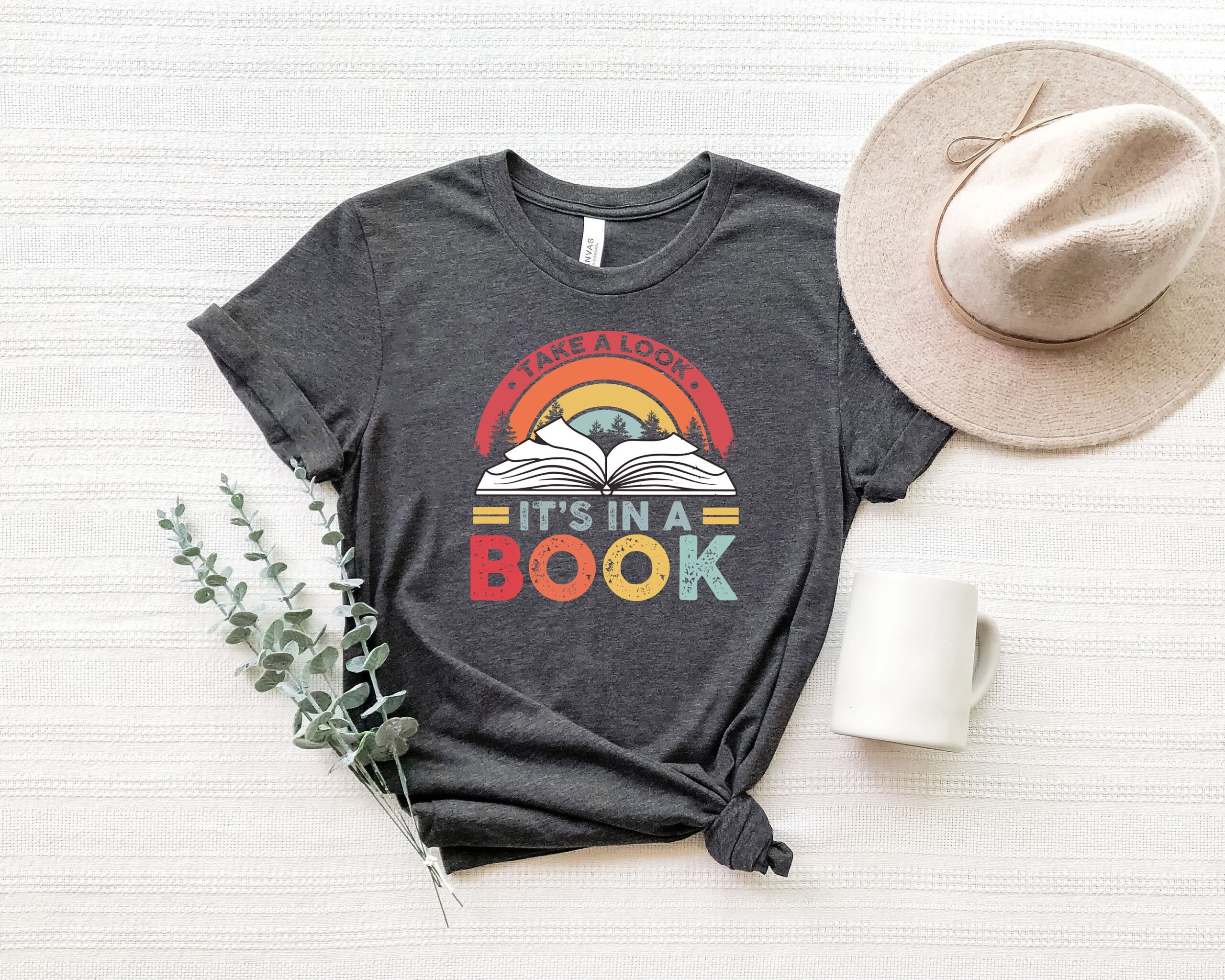 Take A Look Its in a Book Rainbow Teacher Reading Club Lover Librarian Shirt image 1