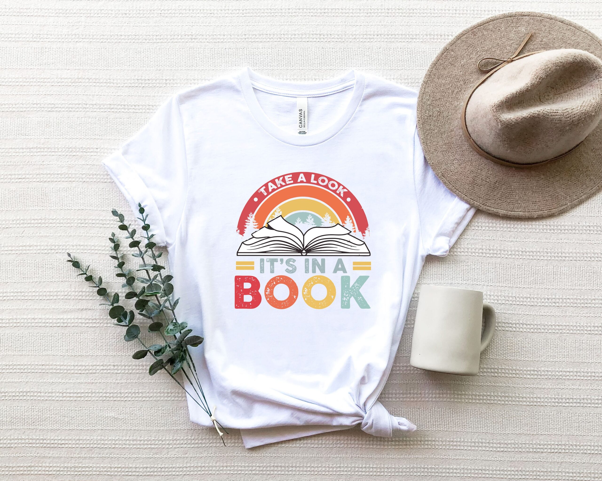 Take A Look Its in a Book Rainbow Teacher Reading Club Lover Librarian Shirt image 4