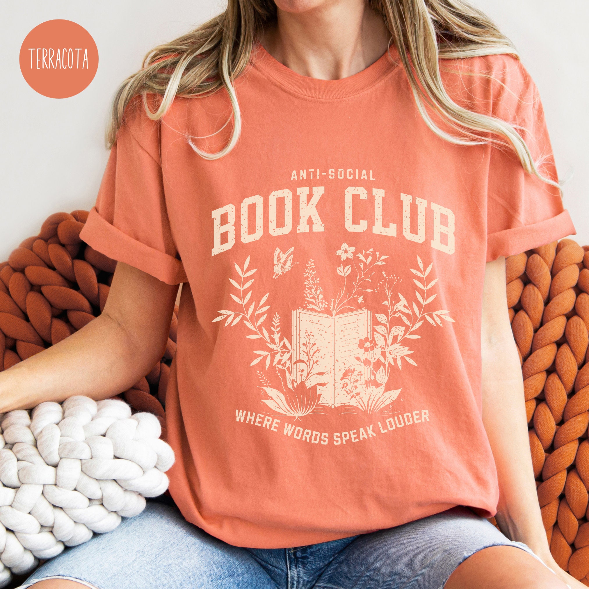 Vintage Anti Social Book Club Bookworm Reading Lovers Christmas Shirt image 5