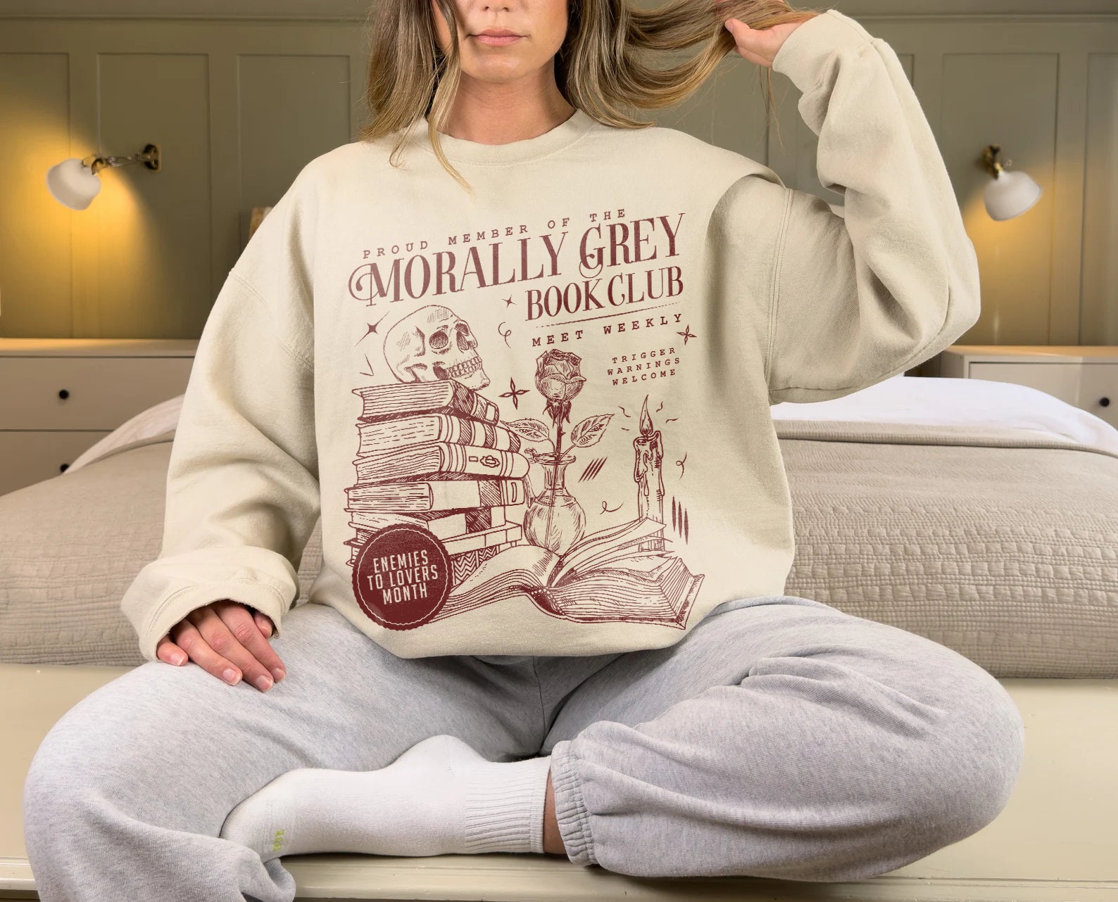 Vintage Morally Grey Book Club Dark Romance Spooky Season Bookish Shirt image 5