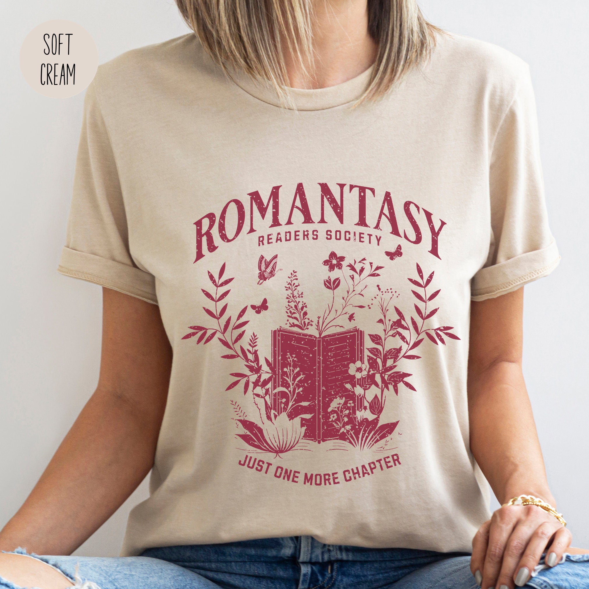 Vintage Just One More Chapter Romantasy Reader Fantasy Lovers Bookish Shirt image 4