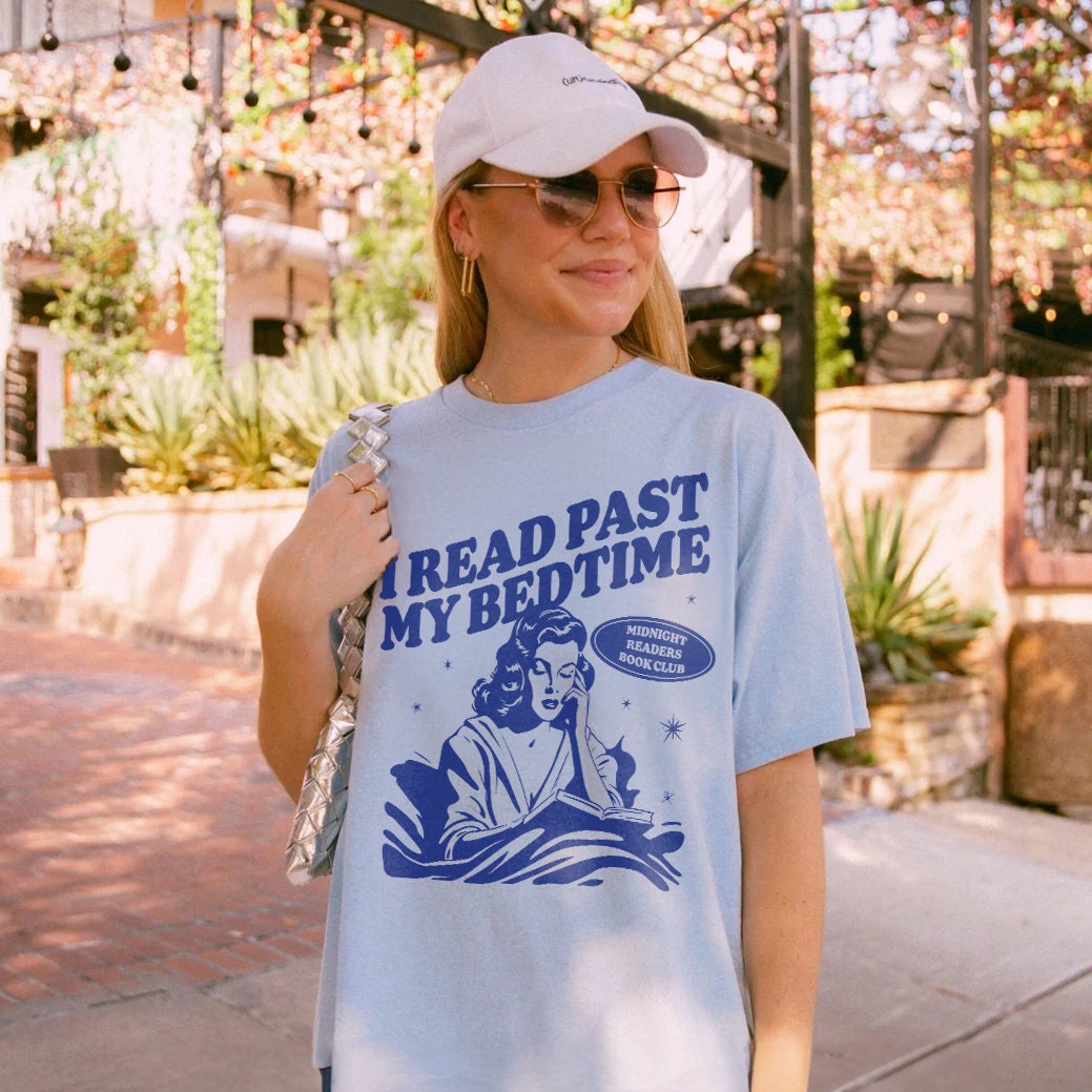 Retro I Read Past My Bedtime Book Club Midnight Lover Smut Romance Shirt image 3