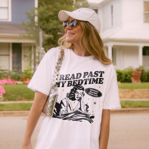 Retro I Read Past My Bedtime Book Club Midnight Lover Smut Romance Shirt image 0