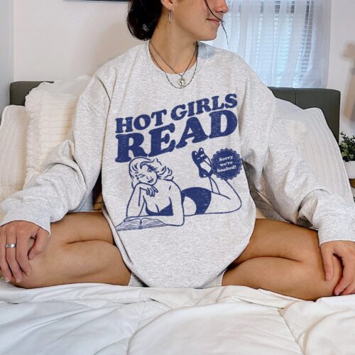 Retro Hot Girls Read Bookish Lover Smut Addict Romance Sweatshirt image 0