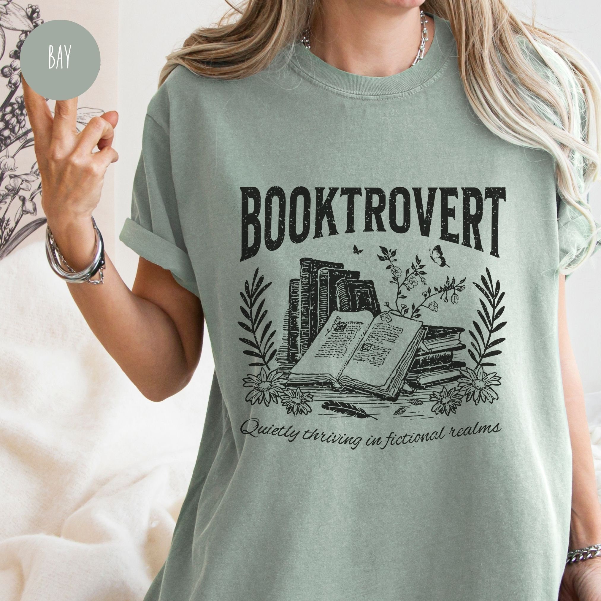 Vintage Booktrovert Women Reading Lovers Librarian Shirt image 1