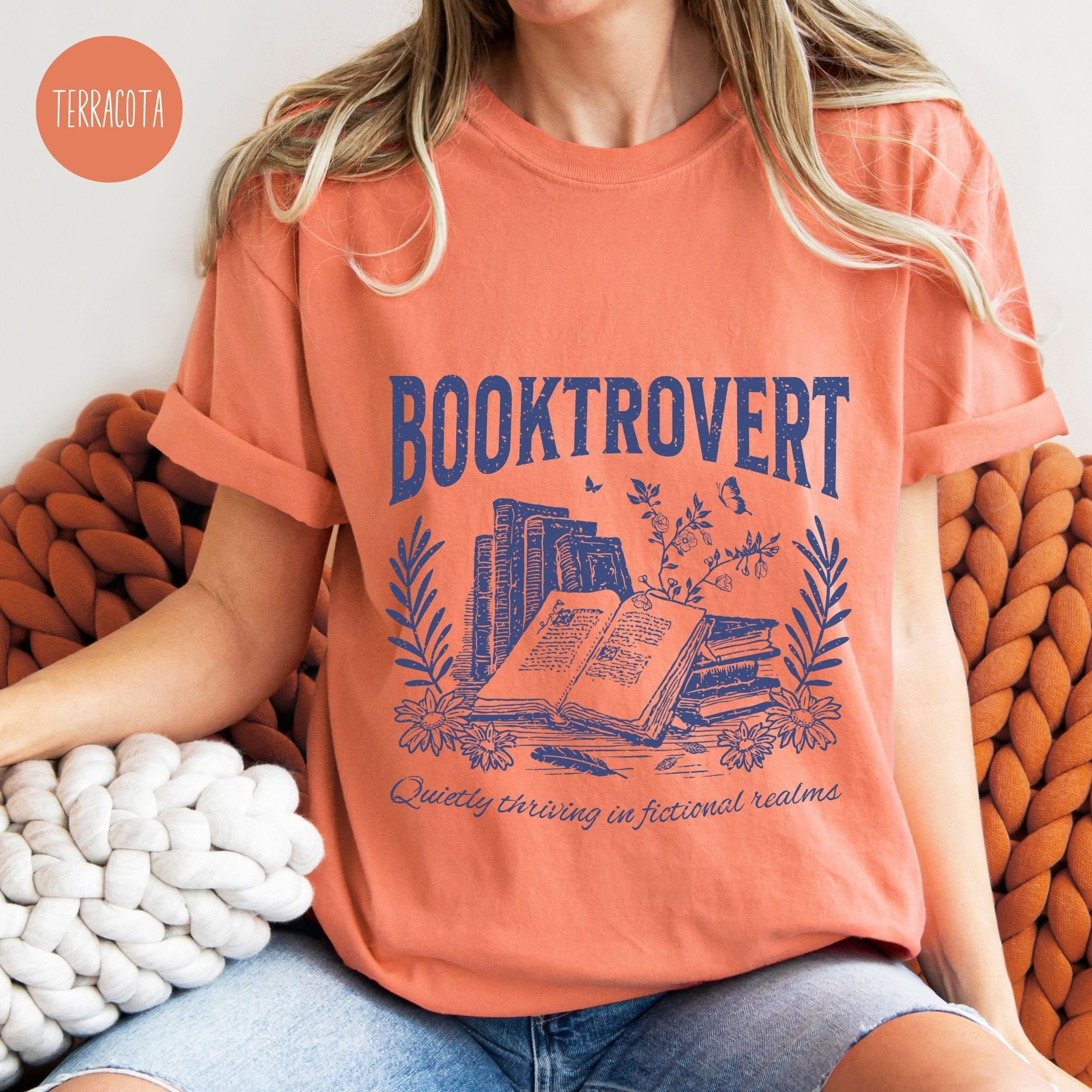 Vintage Booktrovert Women Reading Lovers Librarian Shirt image 3