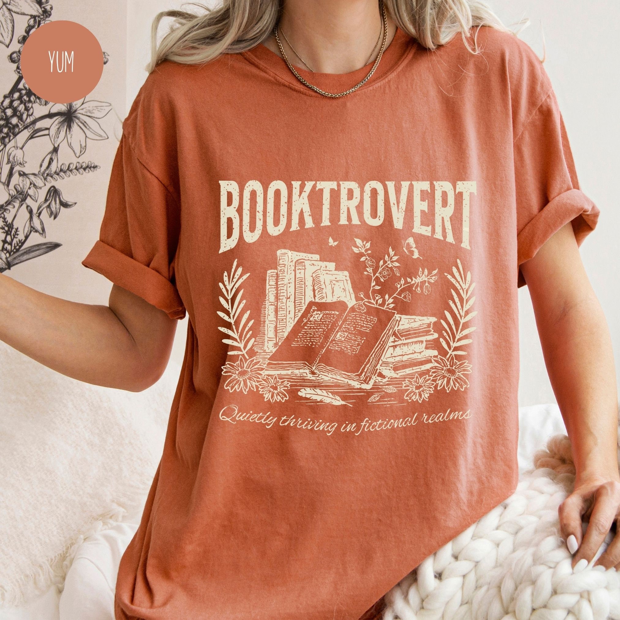 Vintage Booktrovert Women Reading Lovers Librarian Shirt image 5