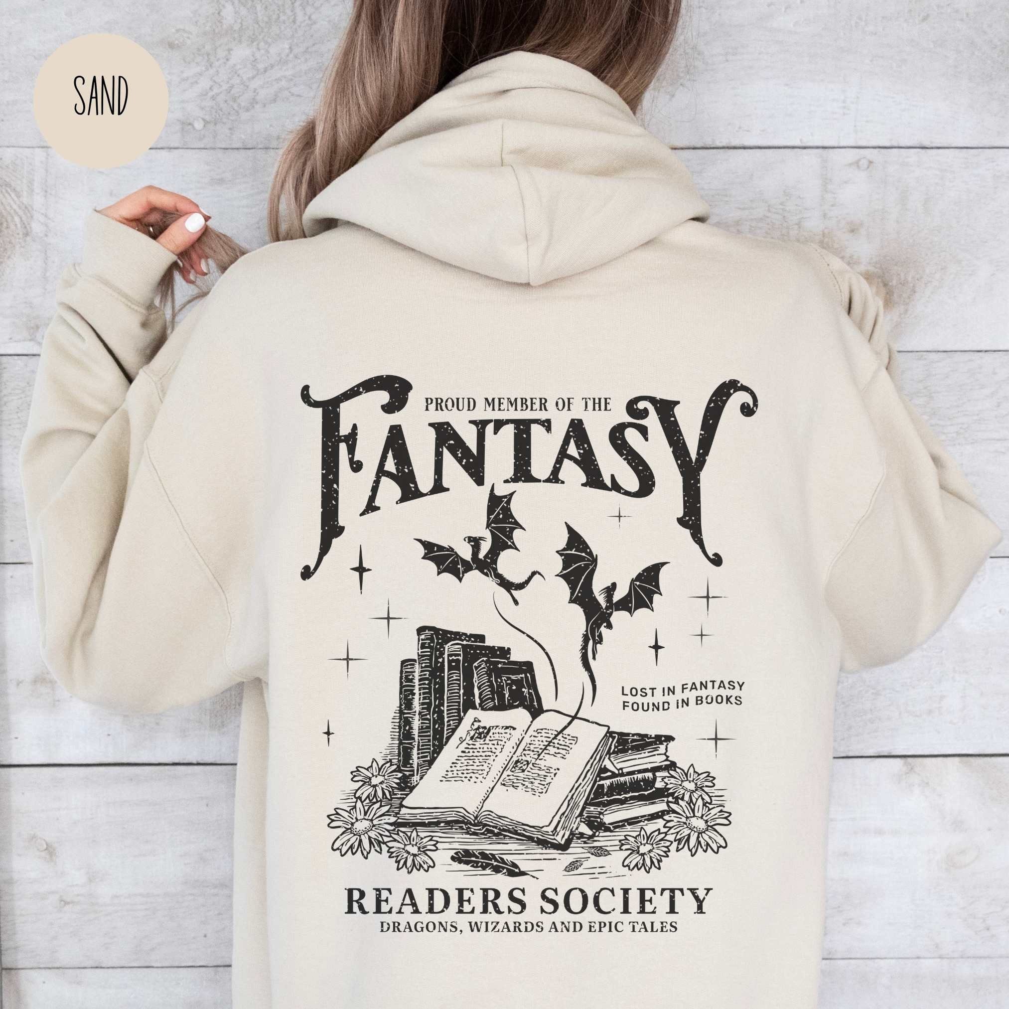 Vintage Fantasy Readers Society Book Lovers Romance Hoodie image 3