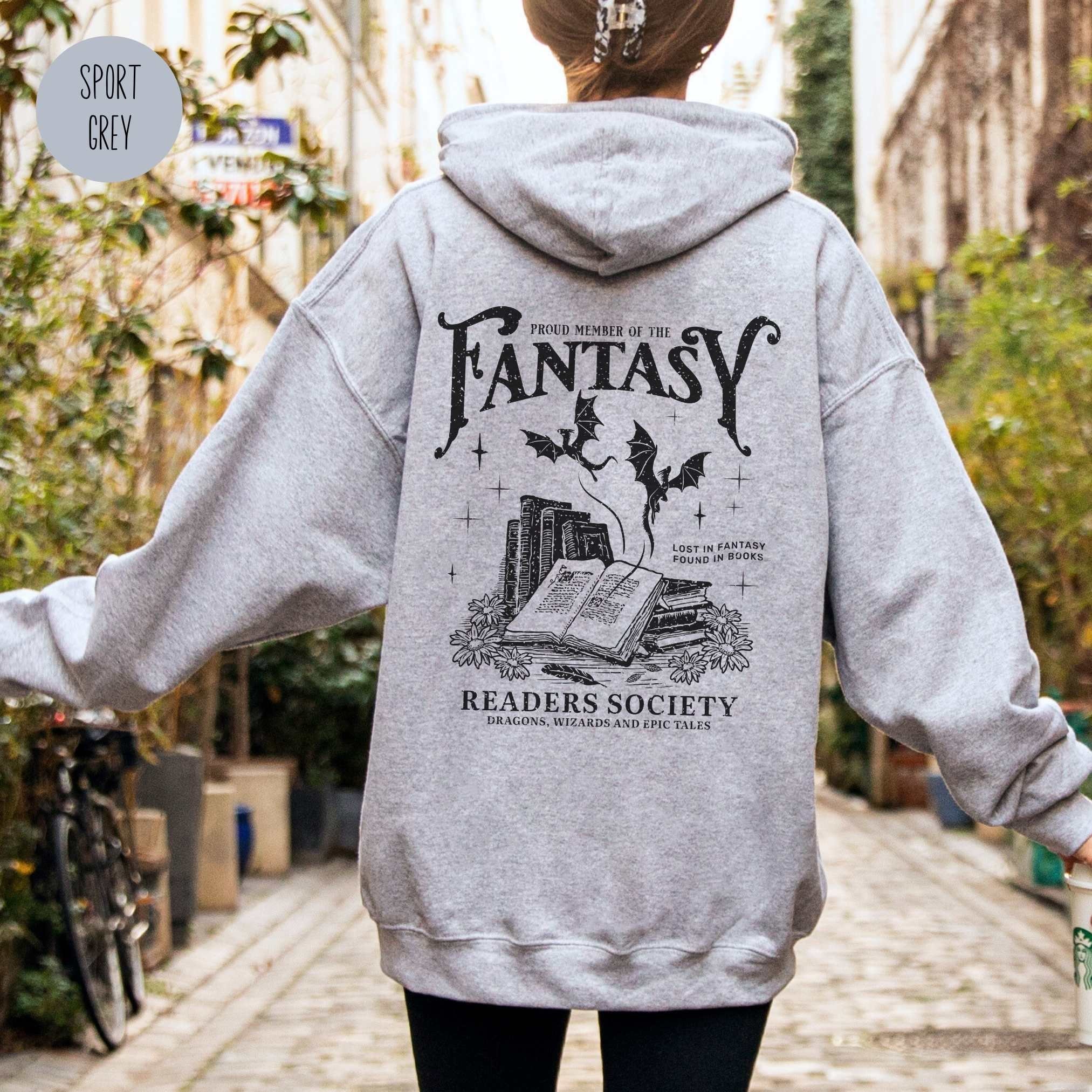 Vintage Fantasy Readers Society Book Lovers Romance Hoodie image 2