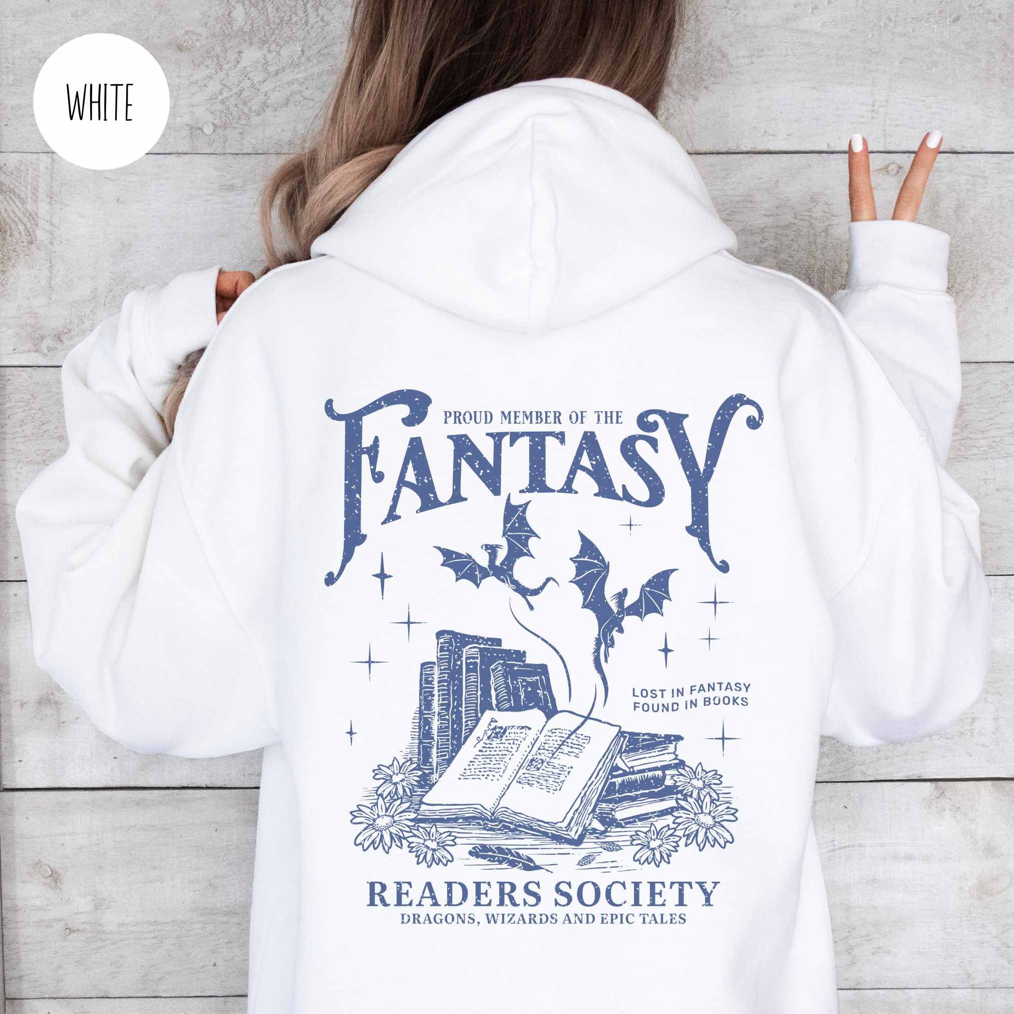 Vintage Fantasy Readers Society Book Lovers Romance Hoodie image 5