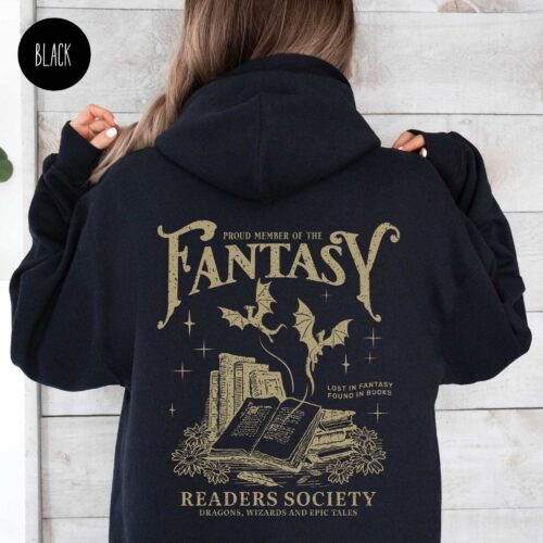 Vintage Fantasy Readers Society Book Lovers Romance Hoodie image 0