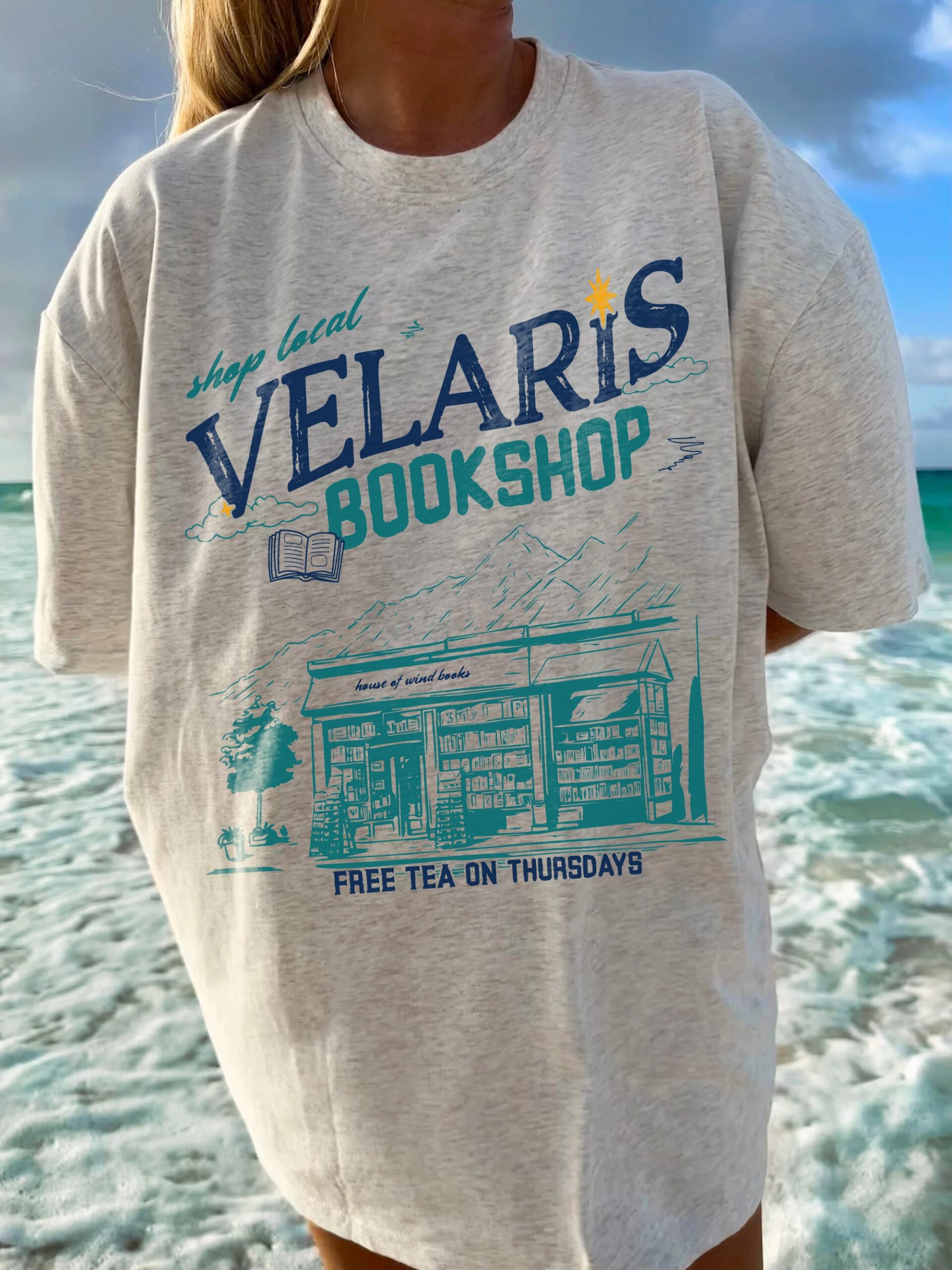 Velaris Bookshop ACOTAR Night Court SJM TOG Crescent City Fan Shirt image 2