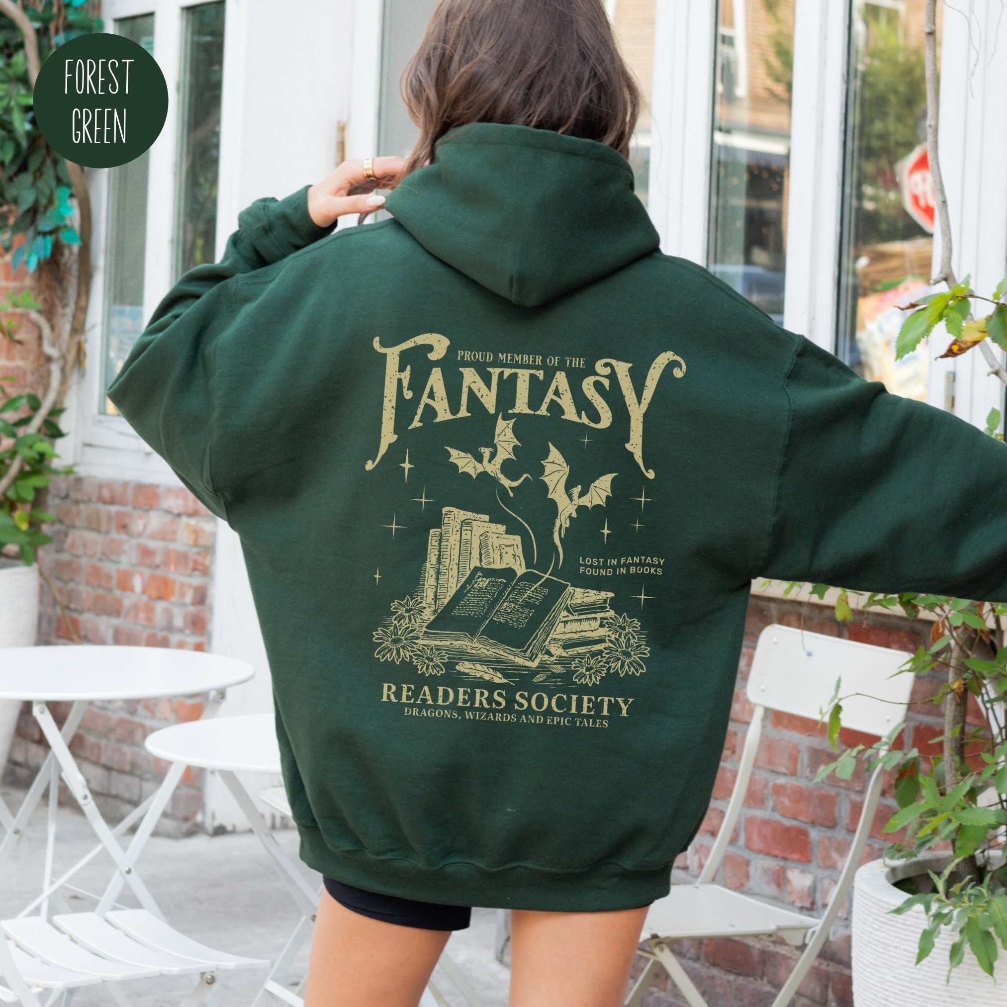 Vintage Fantasy Readers Society Book Lovers Romance Hoodie image 1