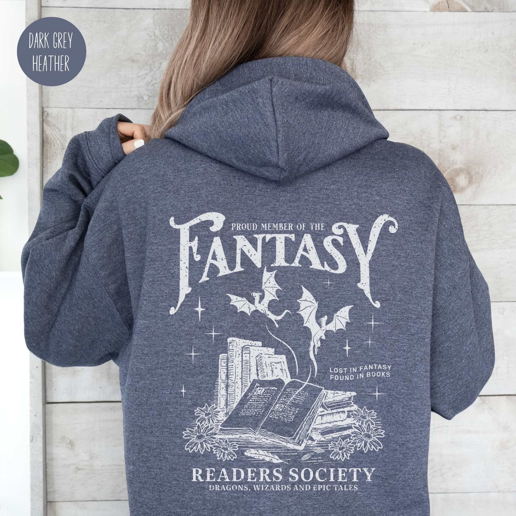 Vintage Fantasy Readers Society Book Lovers Romance Hoodie image 4