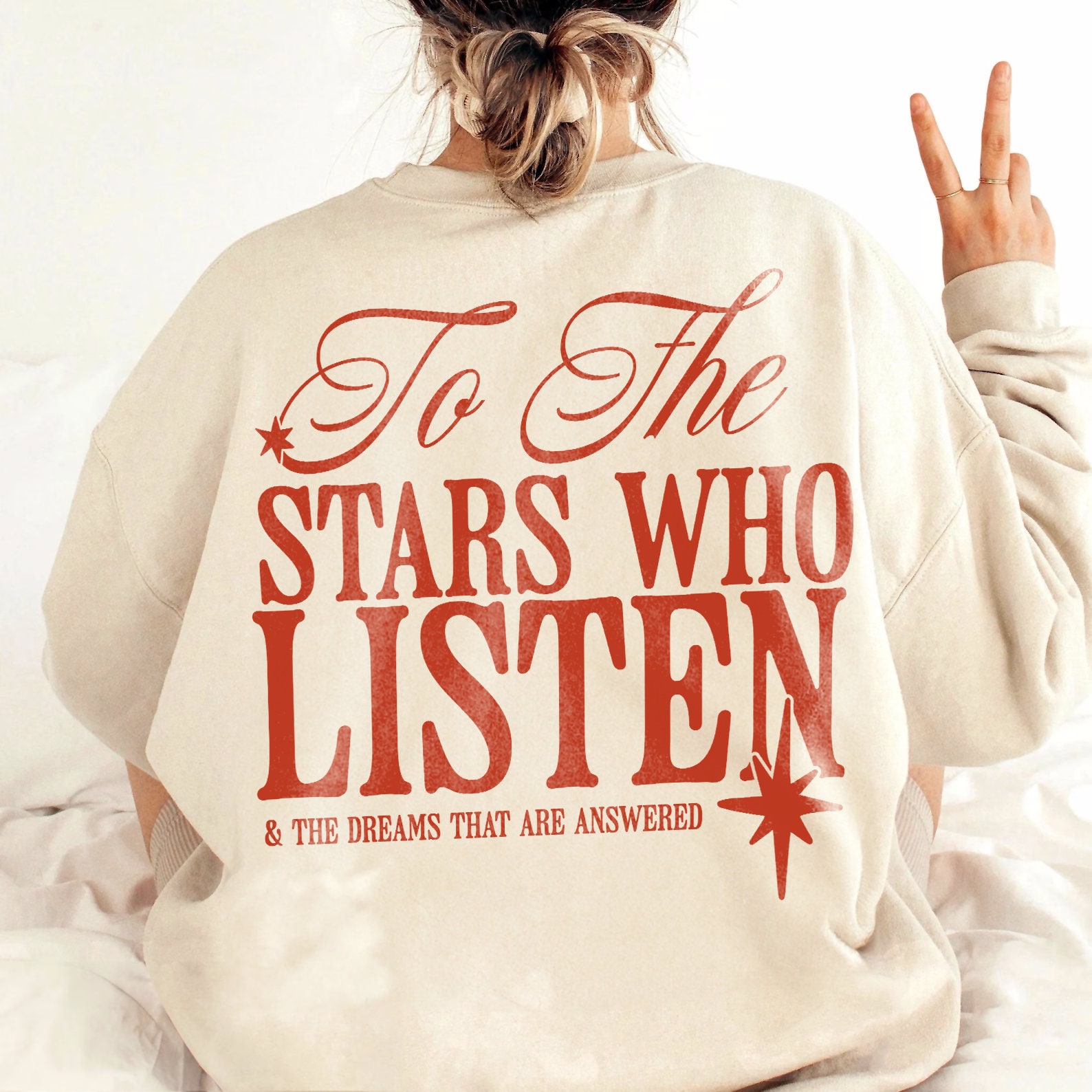 Velaris ACOTAR To The Stars Who Listen Quote Night Court SJM Bookish Sweatshirt image 1