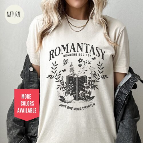 Vintage Just One More Chapter Romantasy Reader Fantasy Lovers Bookish Shirt image 0