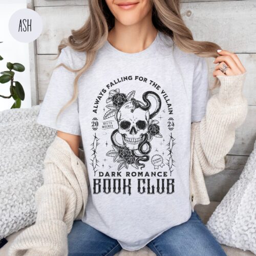 Vintage Dark Romance Book Lover Readers Academia Women Shirt image 0