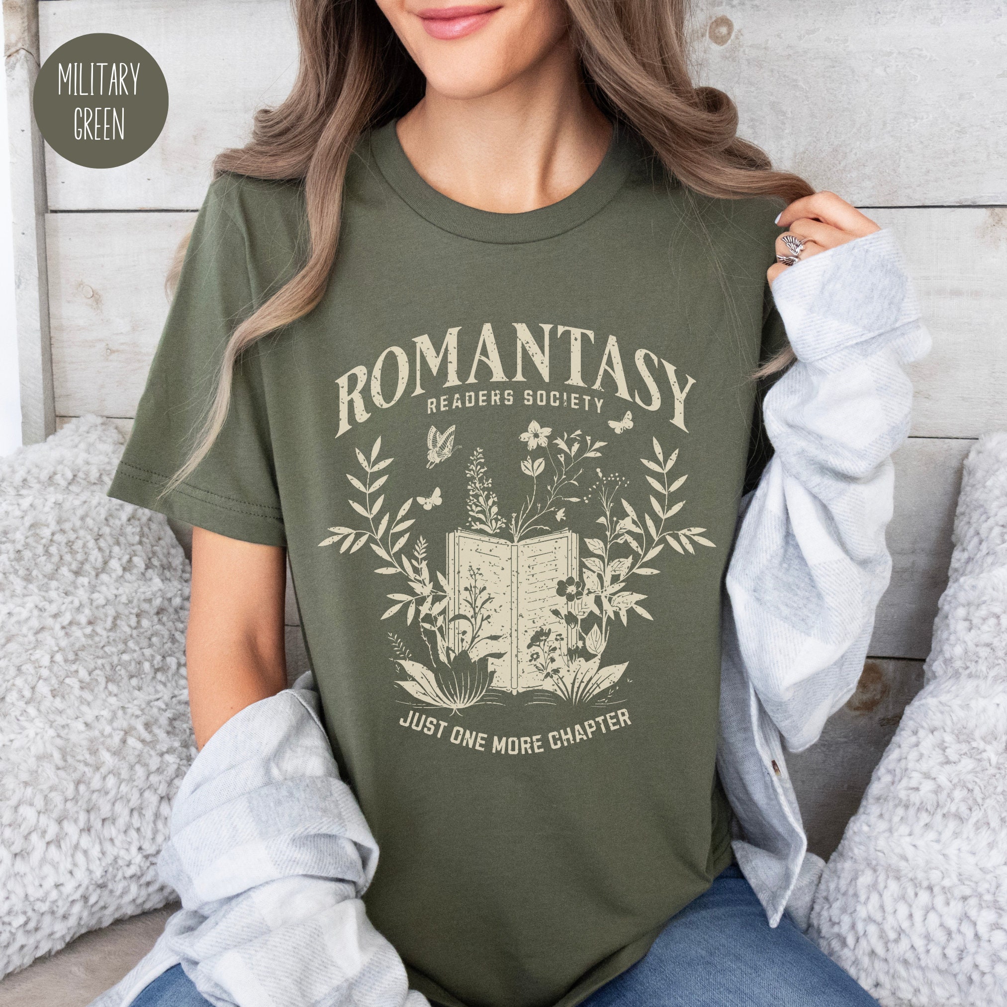 Vintage Just One More Chapter Romantasy Reader Fantasy Lovers Bookish Shirt image 3