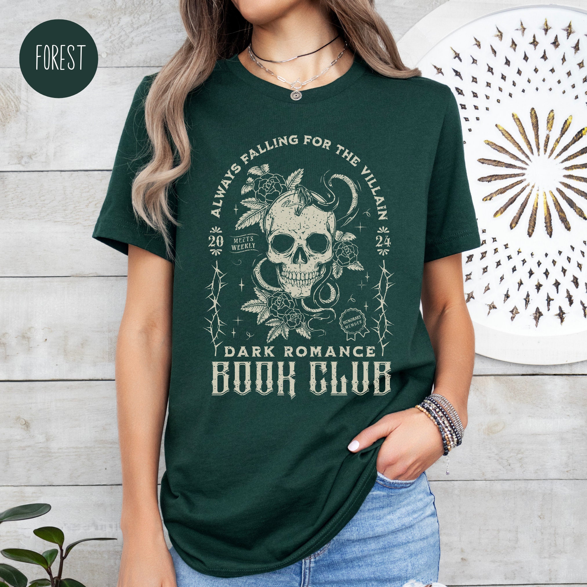 Vintage Dark Romance Book Lover Readers Academia Women Shirt image 1