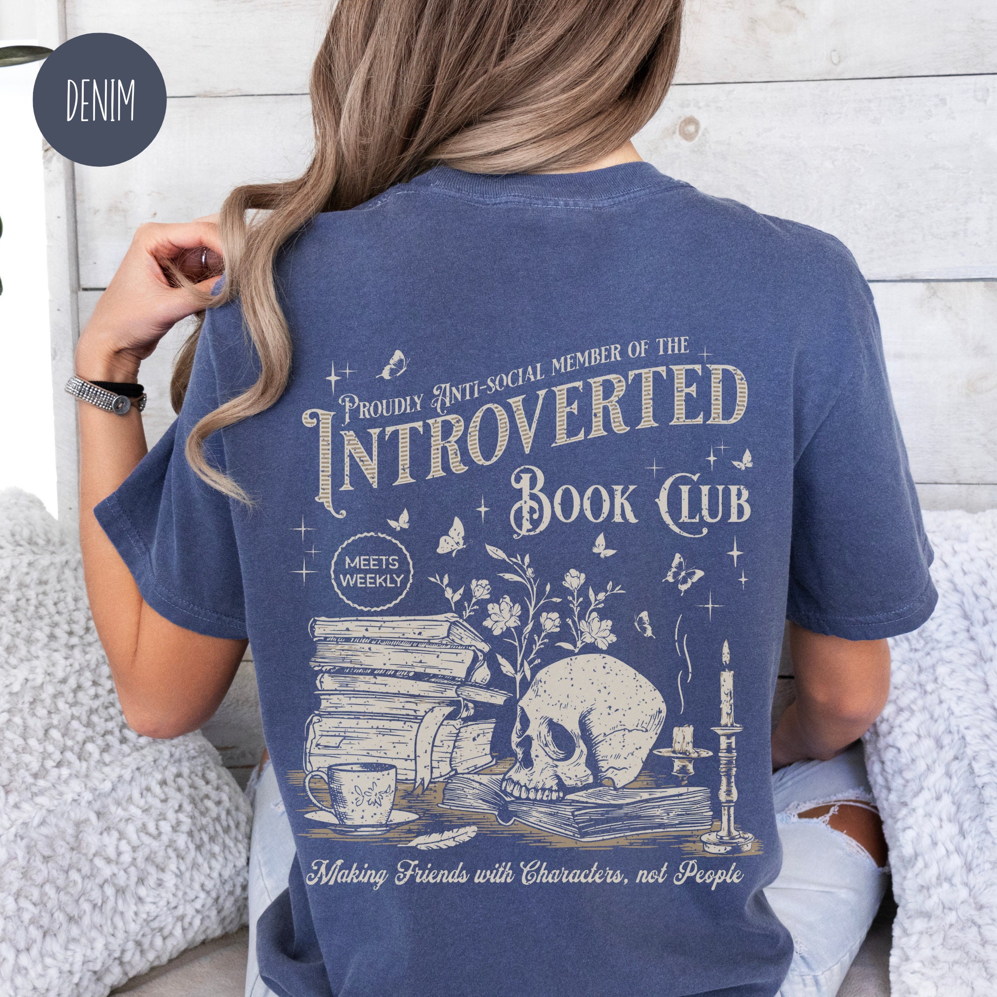 Vintage Introverted Reading Antisocial Romance Book Lover Women Shirt image 2