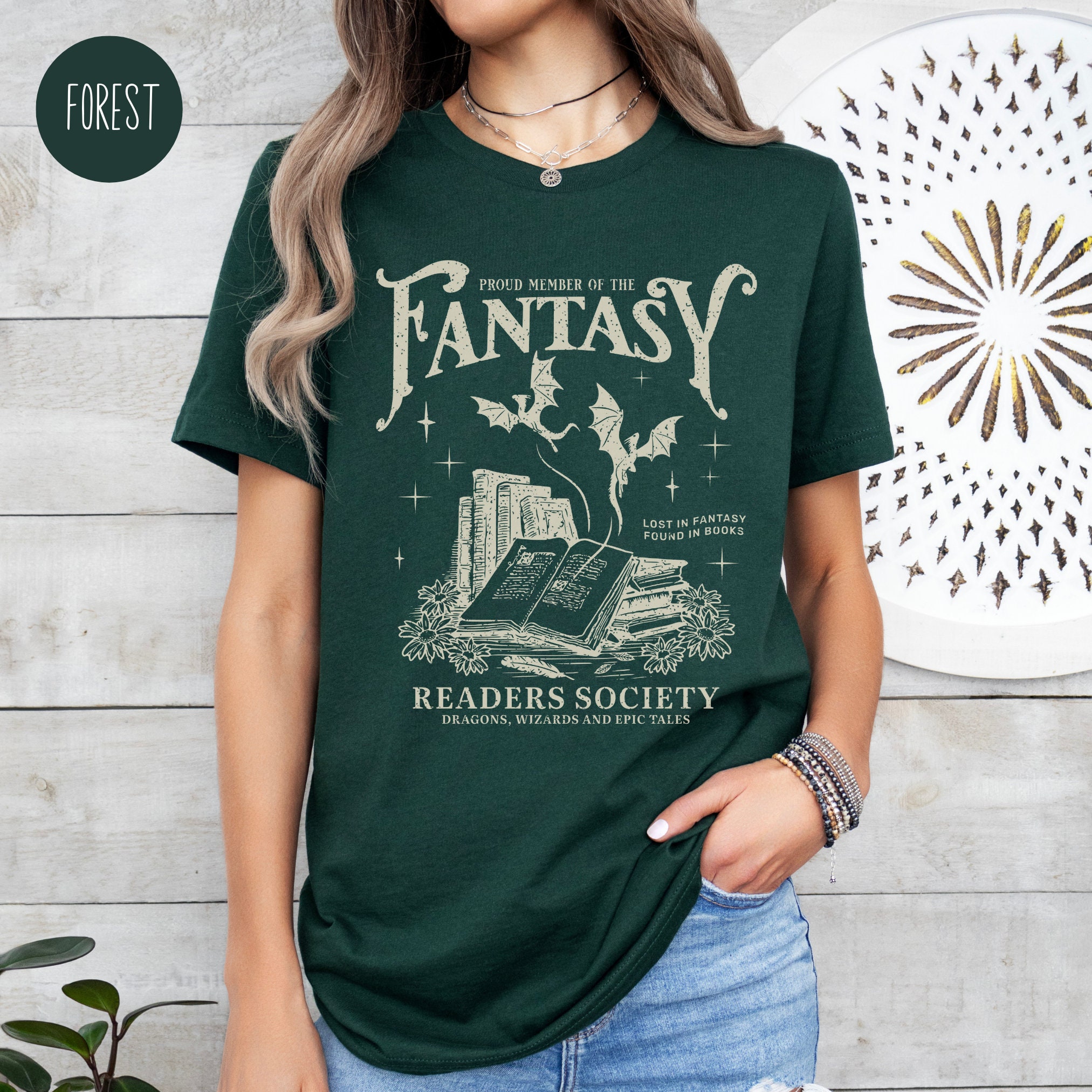 Fantasy Readers Society Bookish Romance Vintage Women Book Lovers Shirt image 3