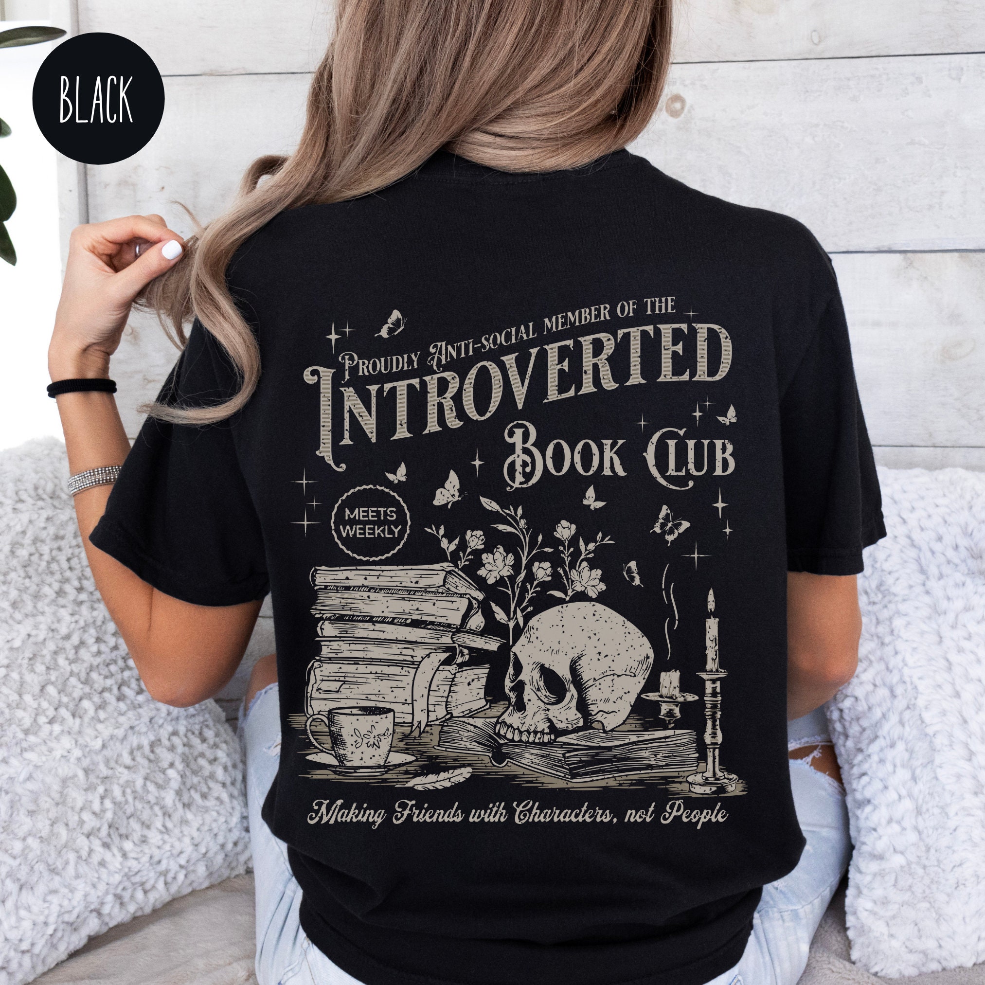 Vintage Introverted Reading Antisocial Romance Book Lover Women Shirt image 3