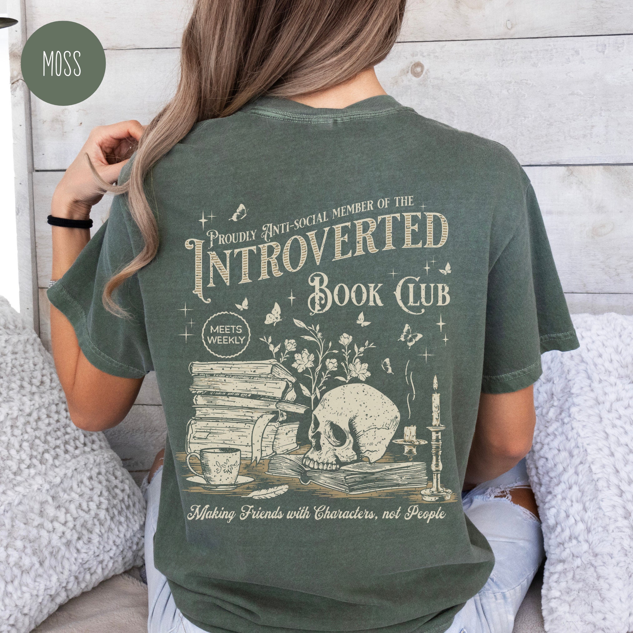 Vintage Introverted Reading Antisocial Romance Book Lover Women Shirt image 4