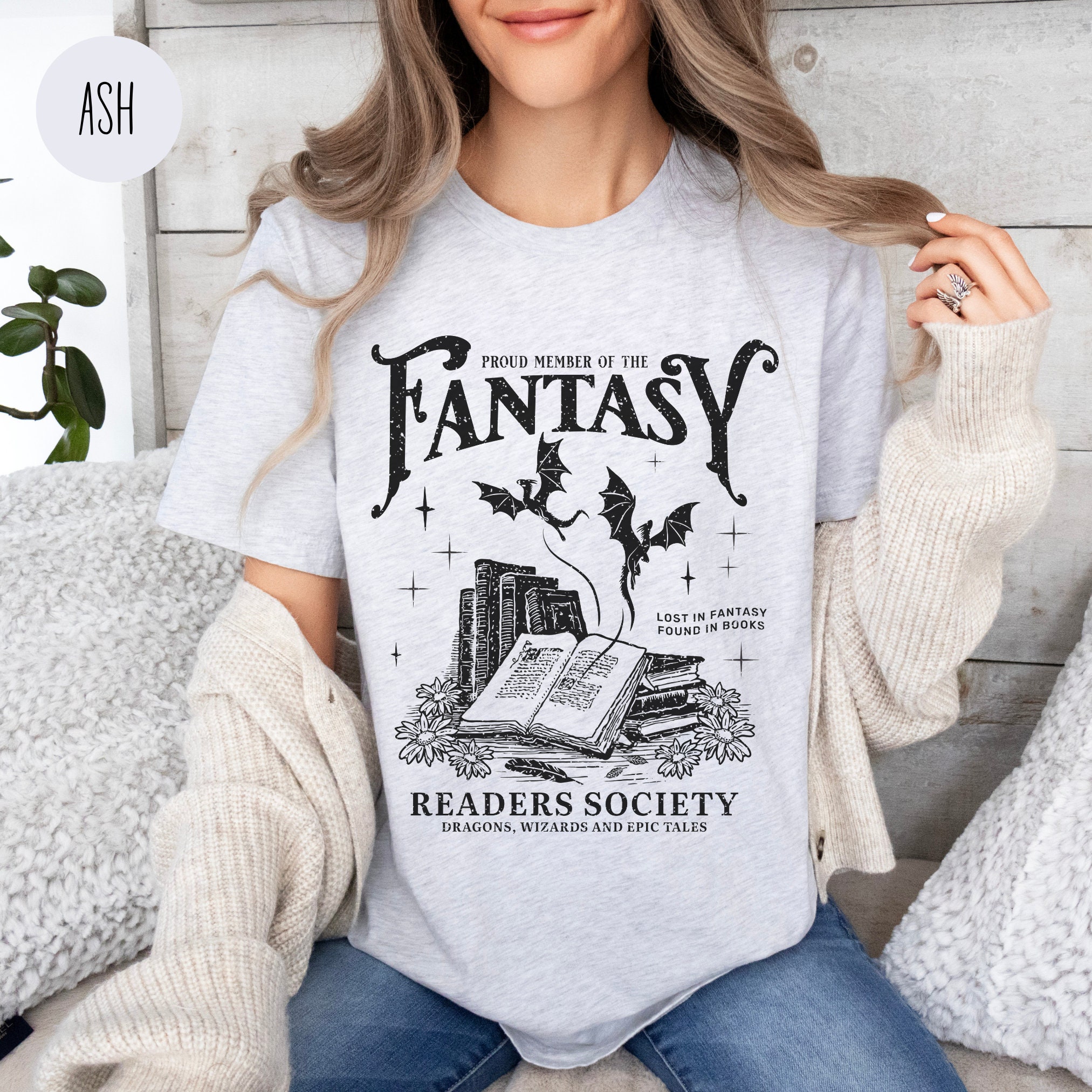 Fantasy Readers Society Bookish Romance Vintage Women Book Lovers Shirt image 5