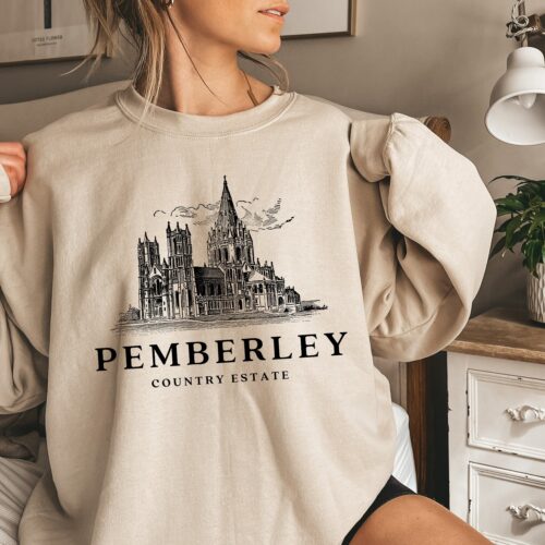 Pemberley Prejudice Jane Austen Pride And Prejudice Bookish Mr Darcy Sweatshirt image 0