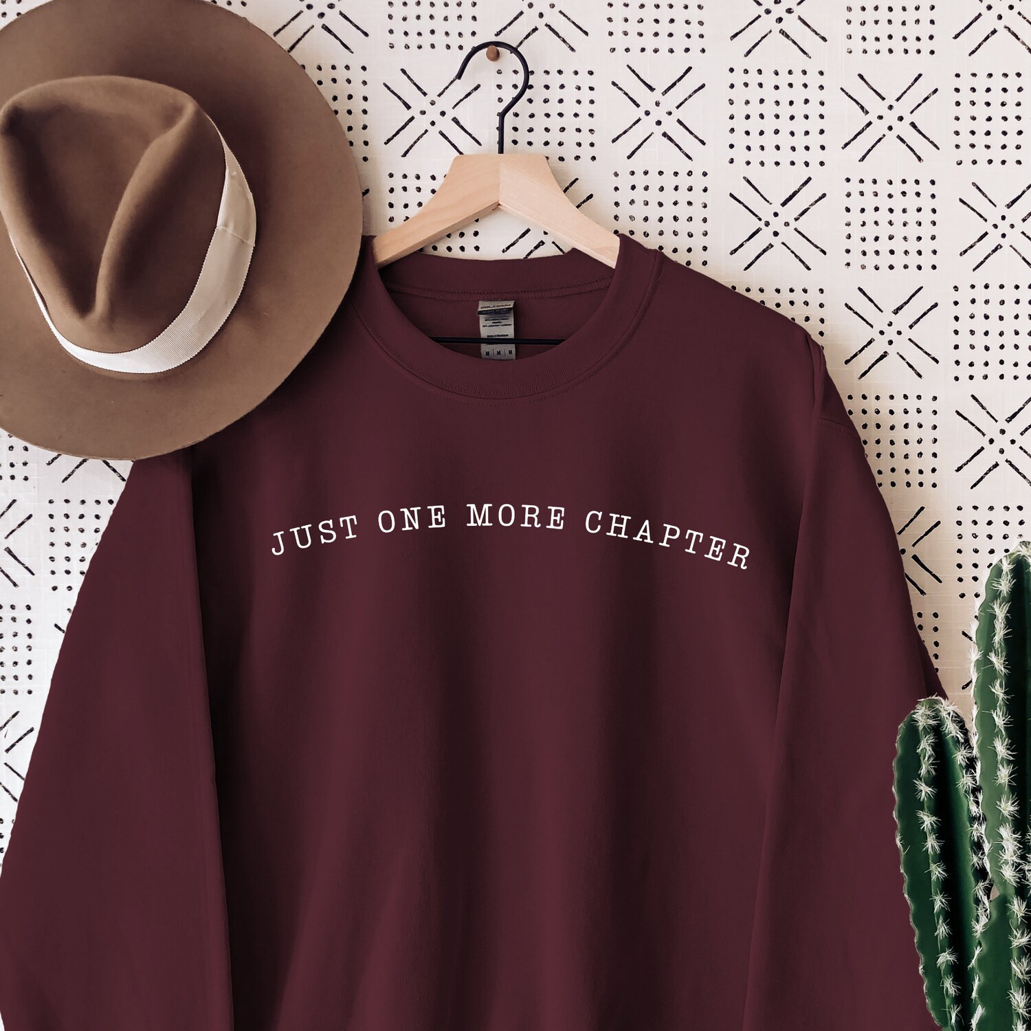 Just One More Chapter Reading Book Lover Librarian Teacher Sweatshirt image 1