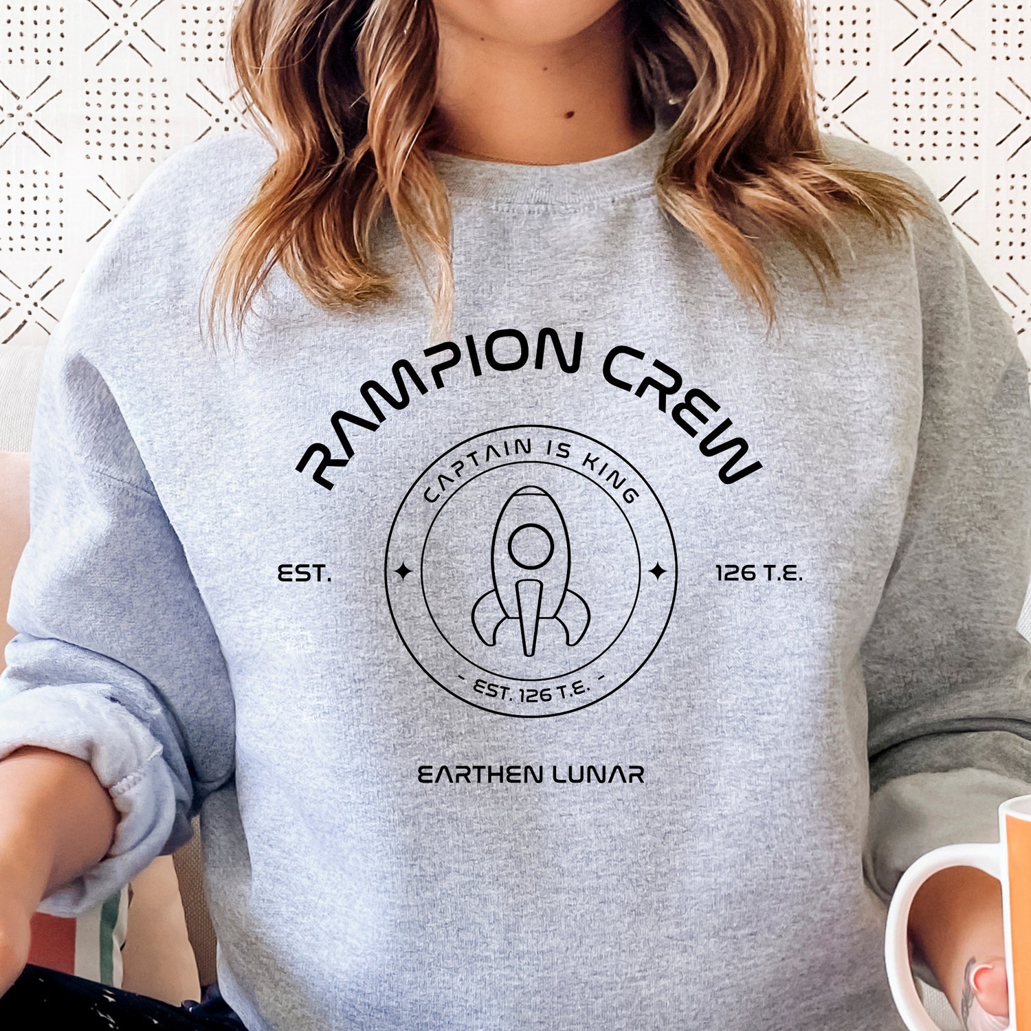 Rampion Crew Captain Is King The Lunar Chronicles Cinder Bookish Sweatshirt image 1