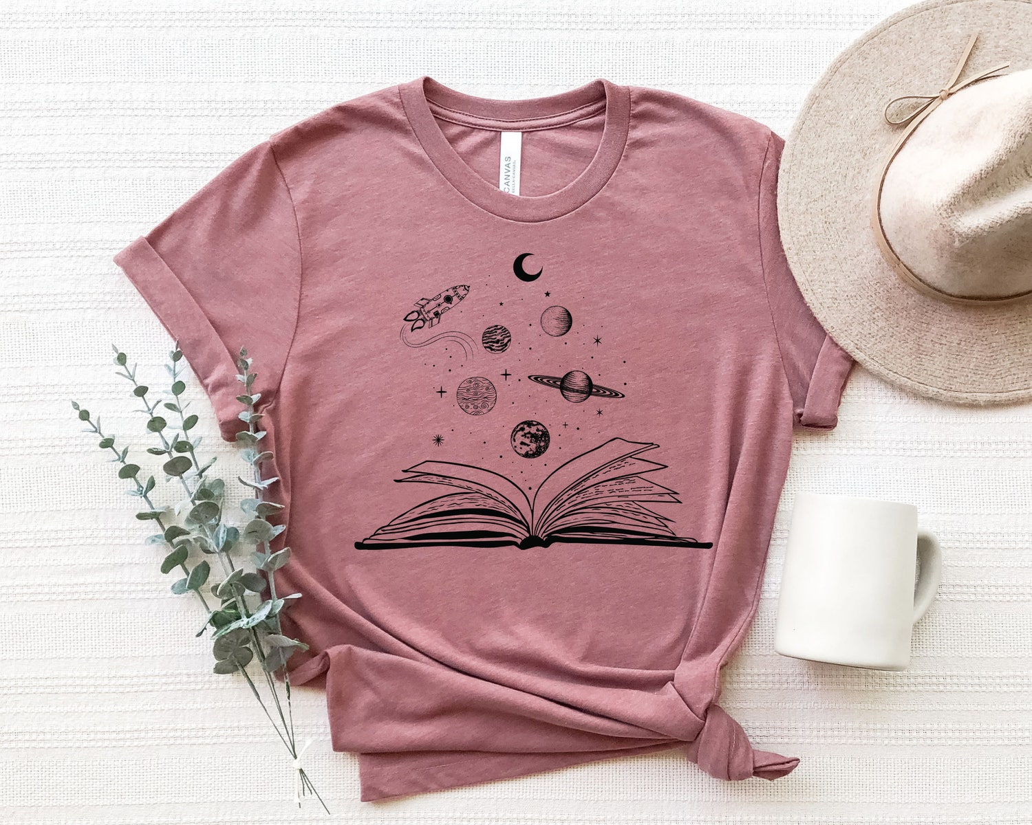 Dark Academia Books And Space Galaxy Supernatural Rocket Science Cosmo Shirt image 6