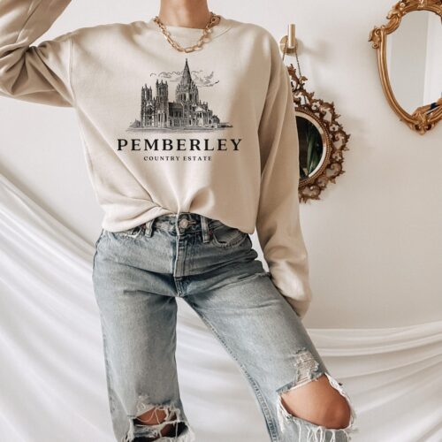 Pemberley Country Estate Prejudice Jane Austen Bookish Elizabeth Bennet Sweatshirt image 0