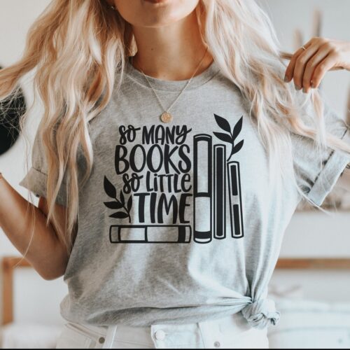 So Many Books So Little Time Lover Reading Teacher Librarian Plant Shirt image 0